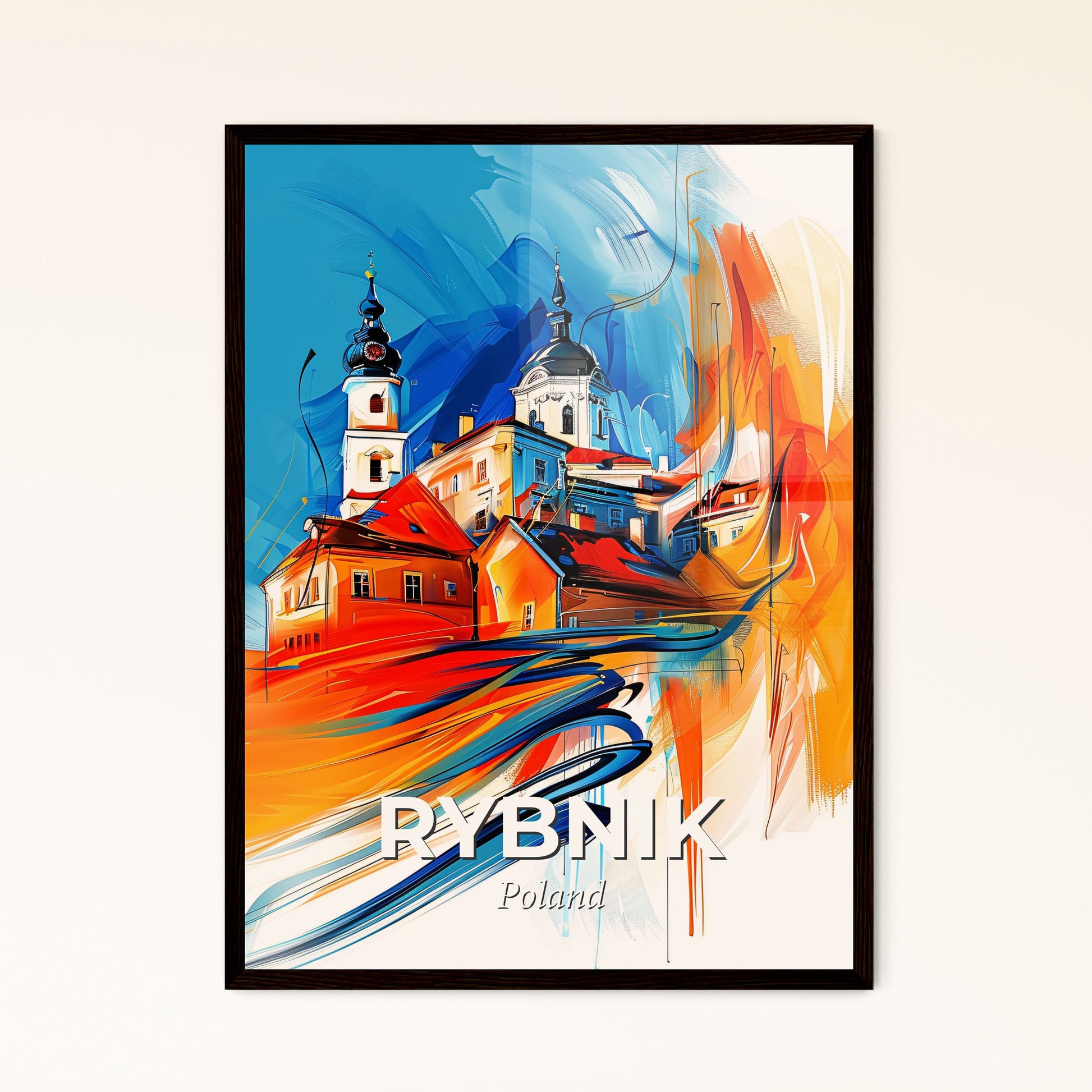 Vibrant Rybnik, Poland - A Painting Of A Building