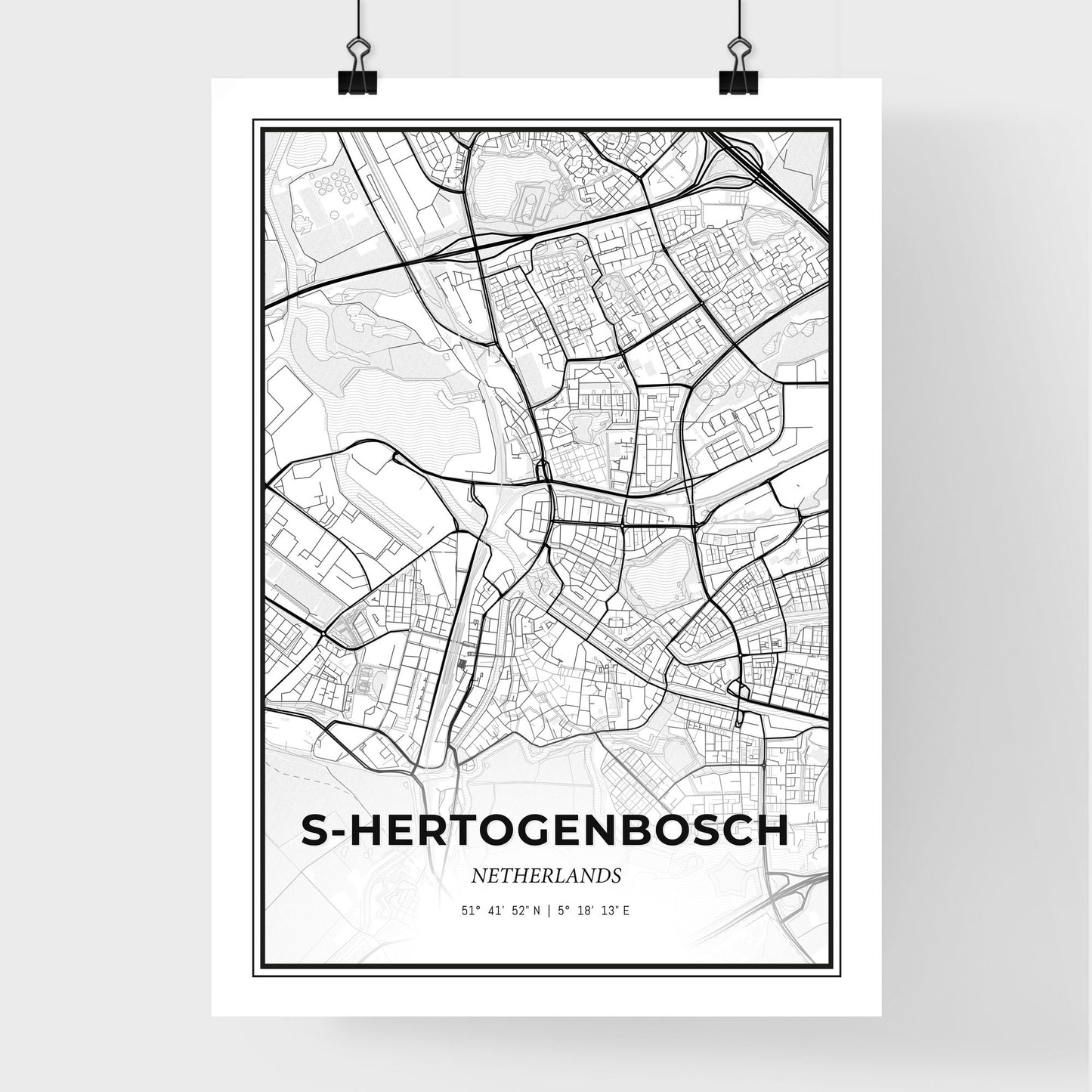   s-Hertogenbosch Netherlands - Premium City Map Poster