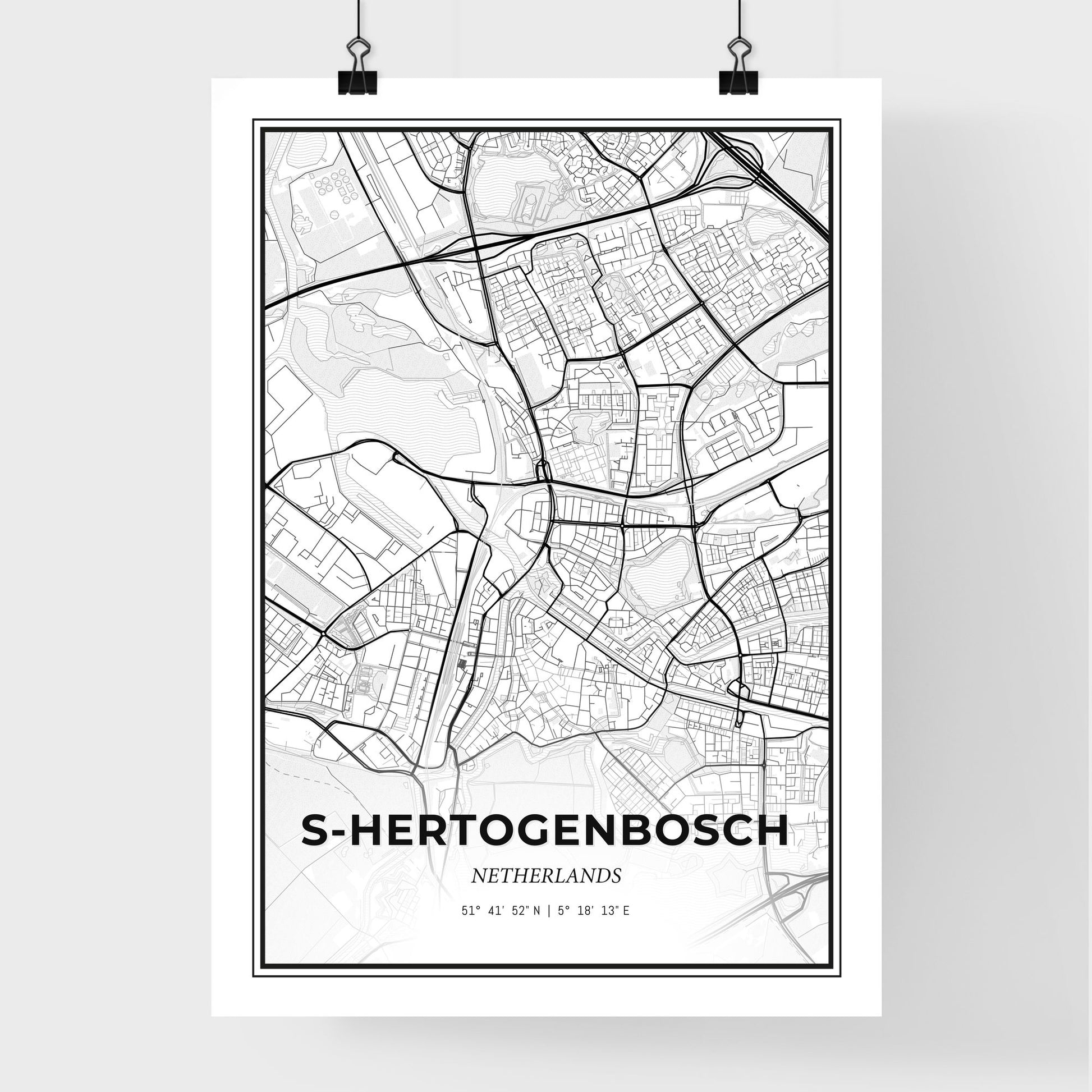   s-Hertogenbosch Netherlands - Premium City Map Poster