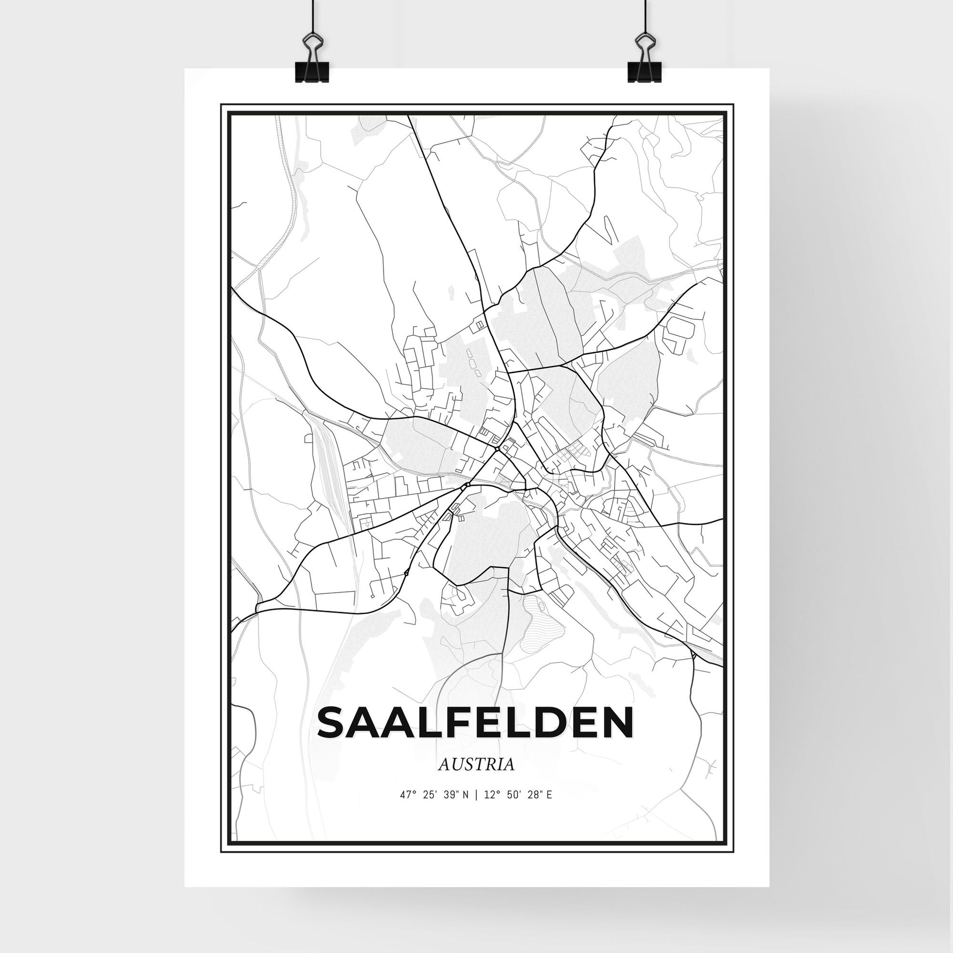 Saalfelden Austria - Premium City Map Poster