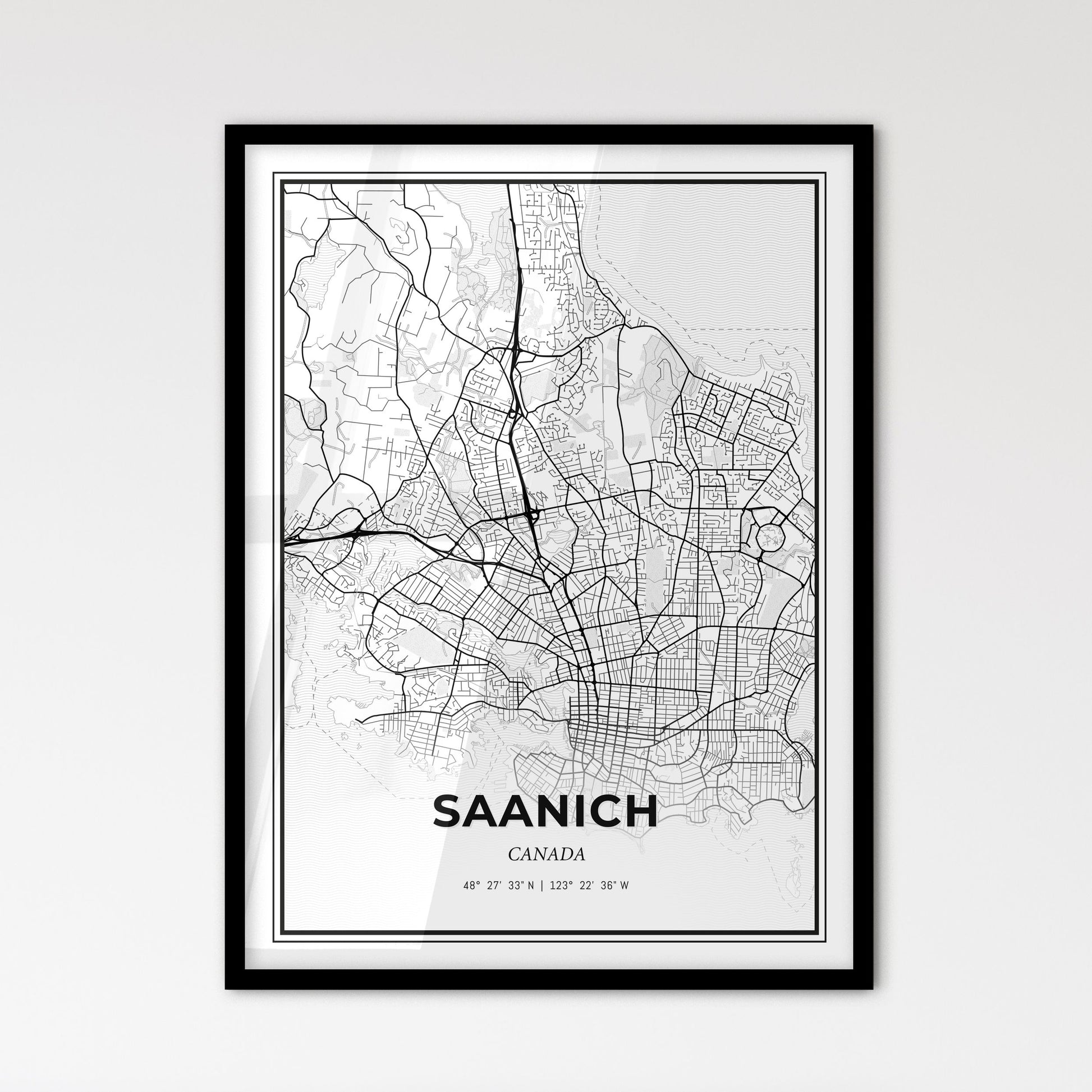 Saanich Canada - Scandinavian Style City Map for Modern Home Decor