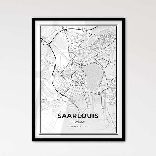 Saarlouis Germany - Scandinavian Style City Map for Modern Home Decor