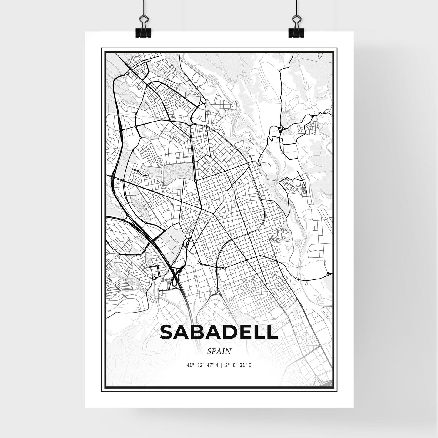 Sabadell Spain - Premium City Map Poster