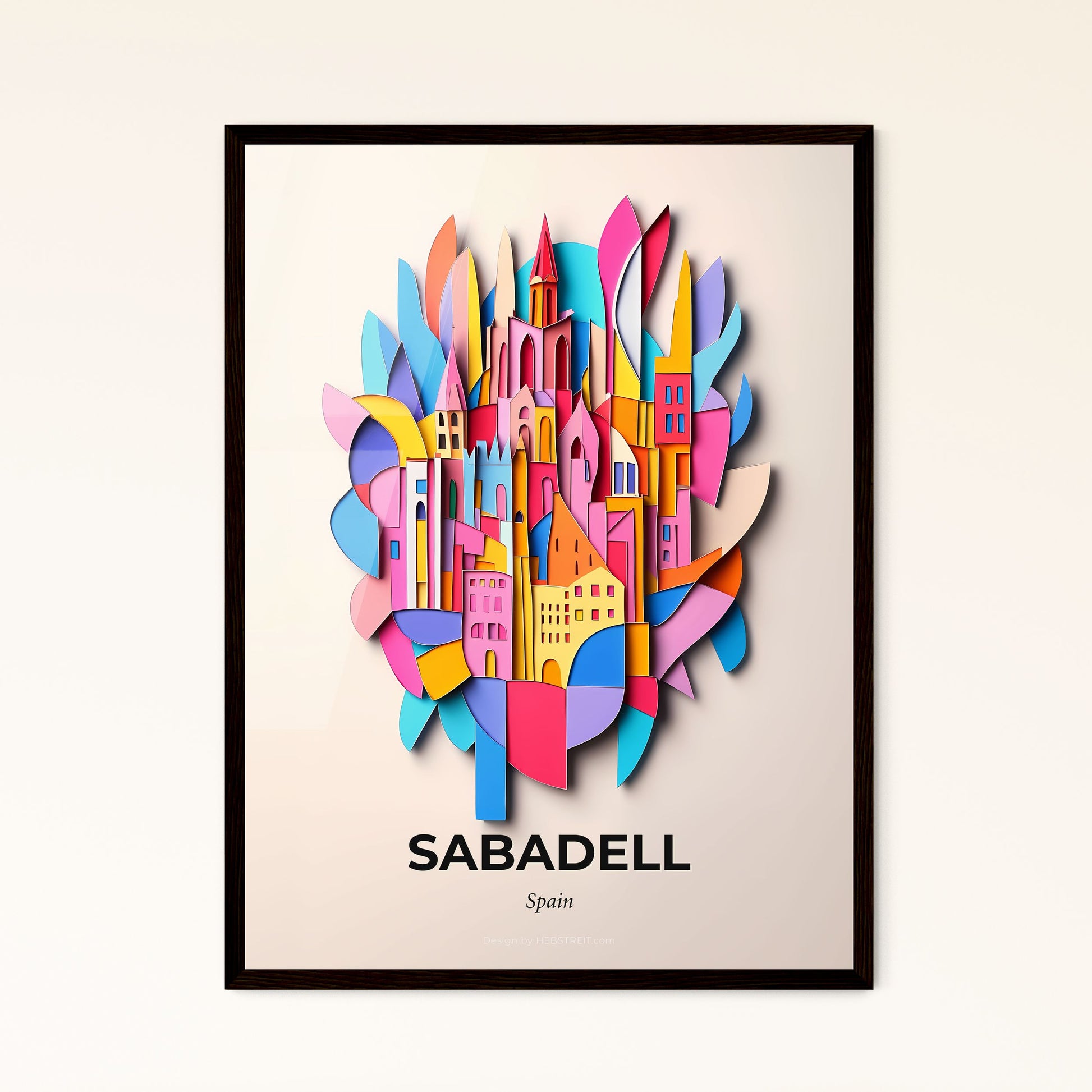 Vivid Sabadell, Spain - a colorful city with a tree in the middle