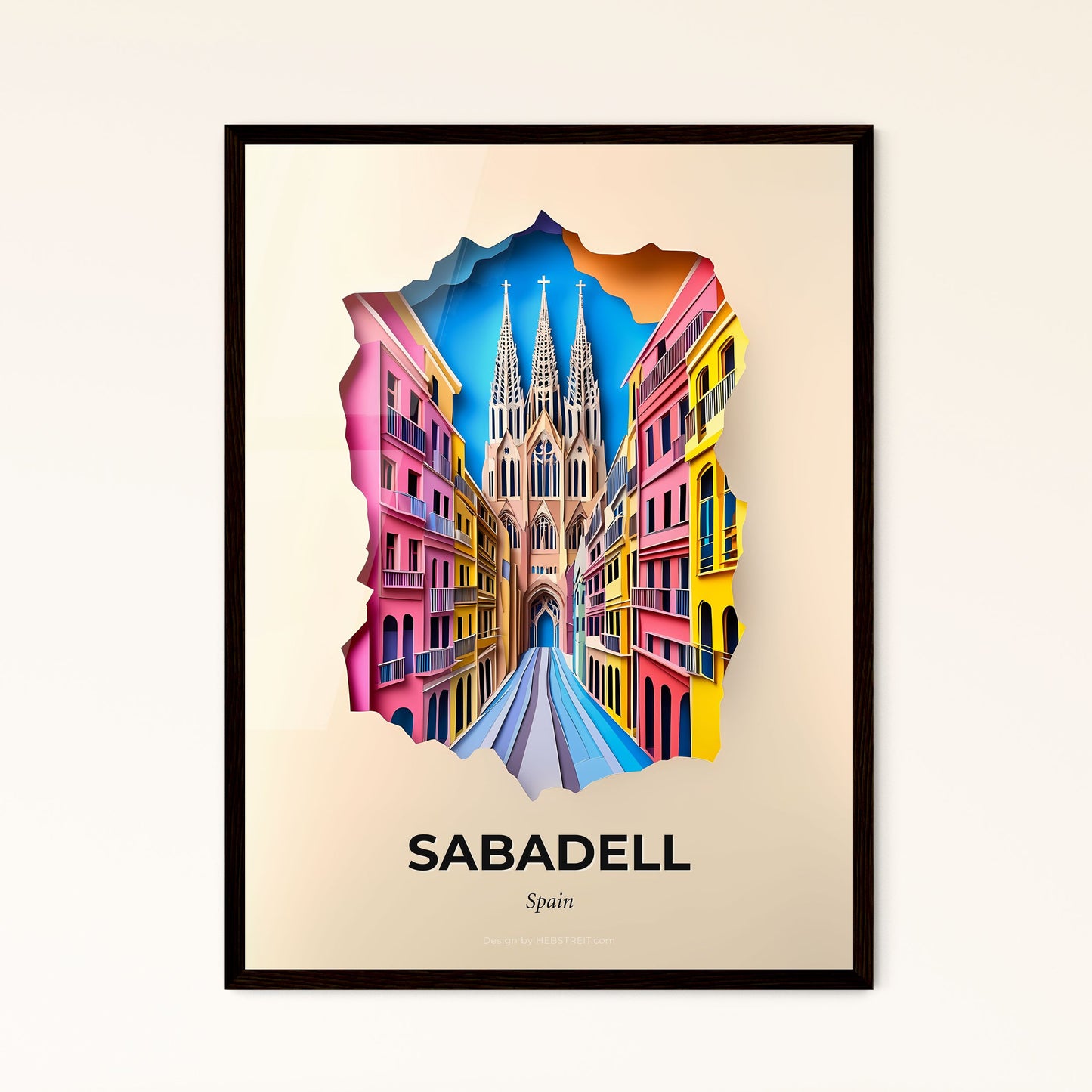 Vivid Sabadell, Spain - a city with a train coming through it