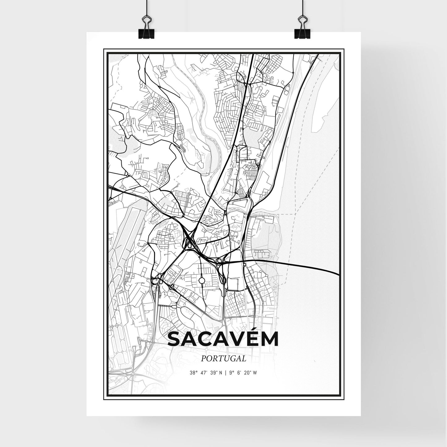 Sacavém Portugal - Premium City Map Poster