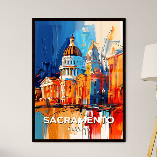 Vibrant Sacramento, California - A Colorful Painting Of A Building