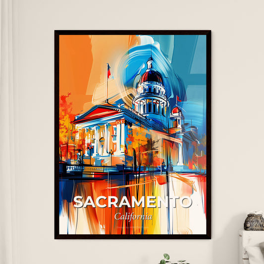 Vibrant Sacramento, California - A Painting Of A Building With A Dome