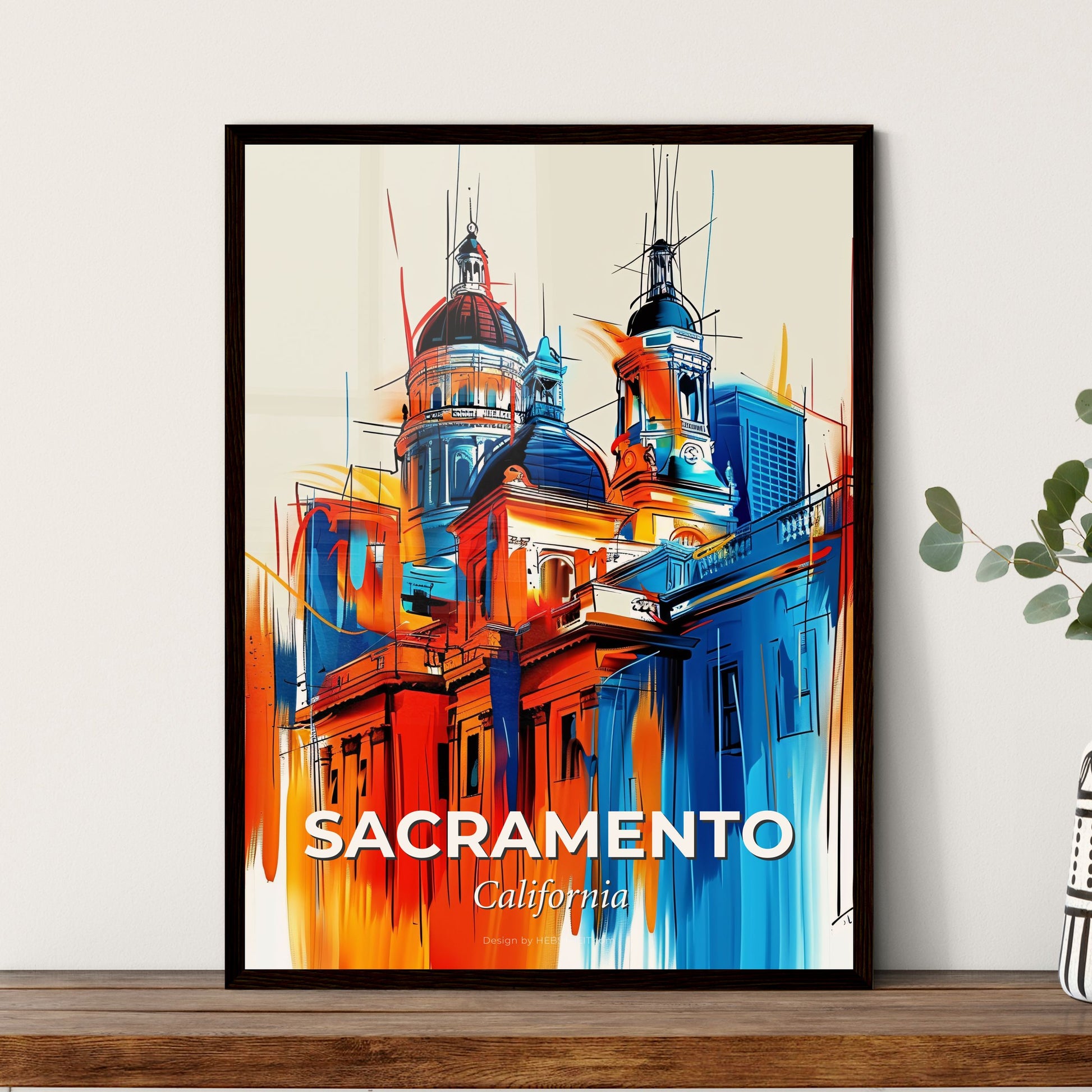 Vibrant Sacramento, California - A Painting Of A Building