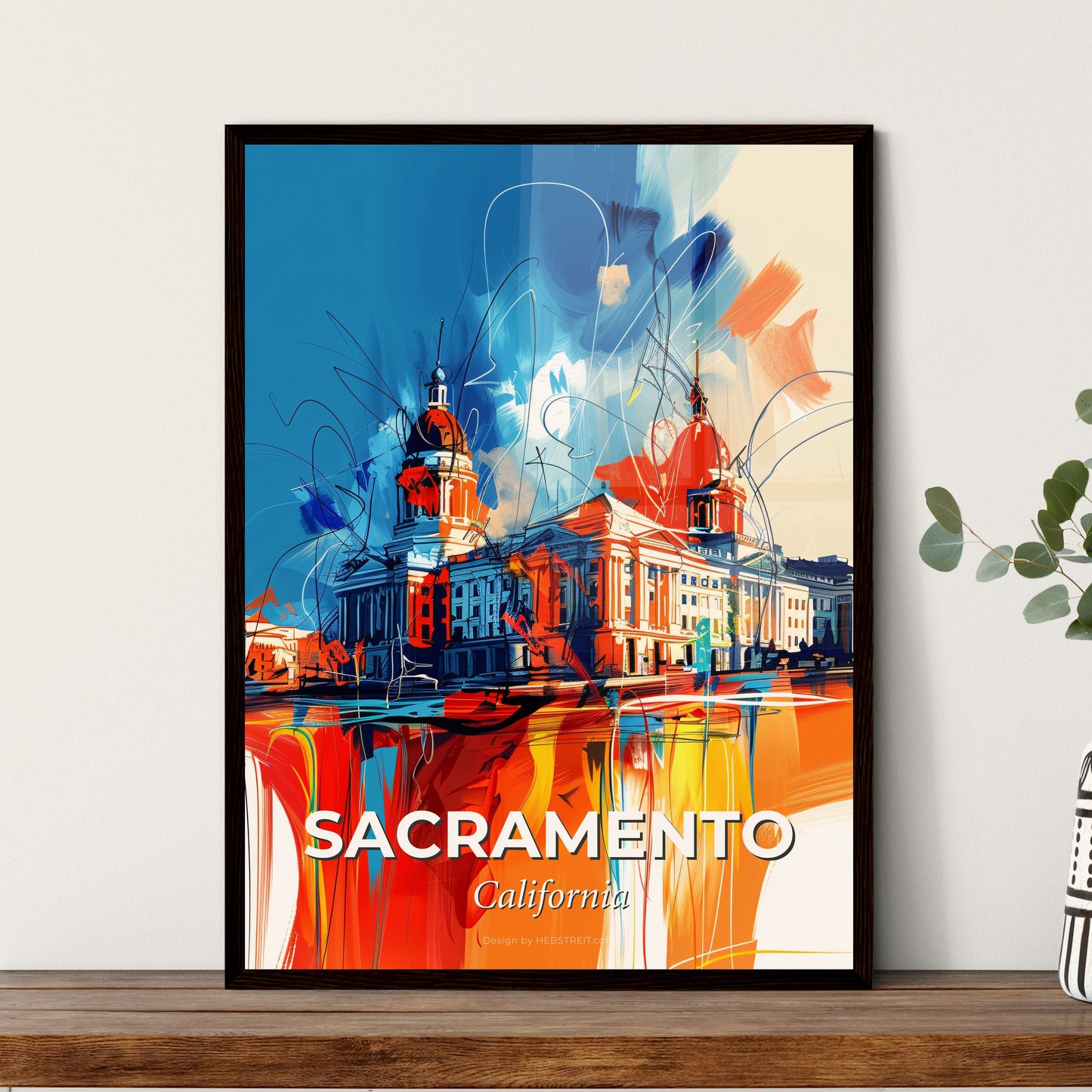 Vibrant Sacramento, California - A Painting Of A Building