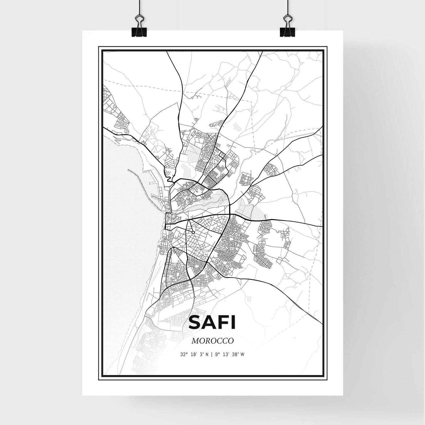 Safi Morocco - Premium City Map Poster