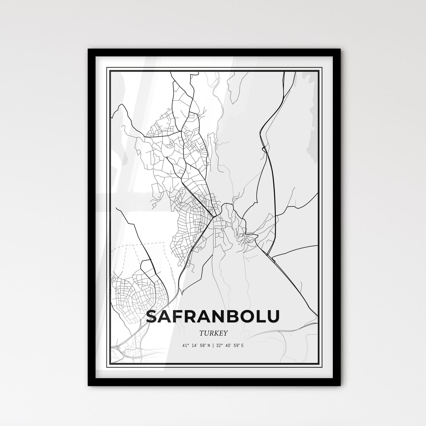 Safranbolu Turkey - Scandinavian Style City Map for Modern Home Decor