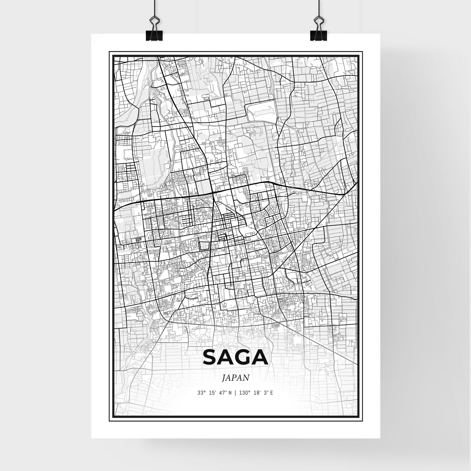 Saga Japan - Premium City Map Poster