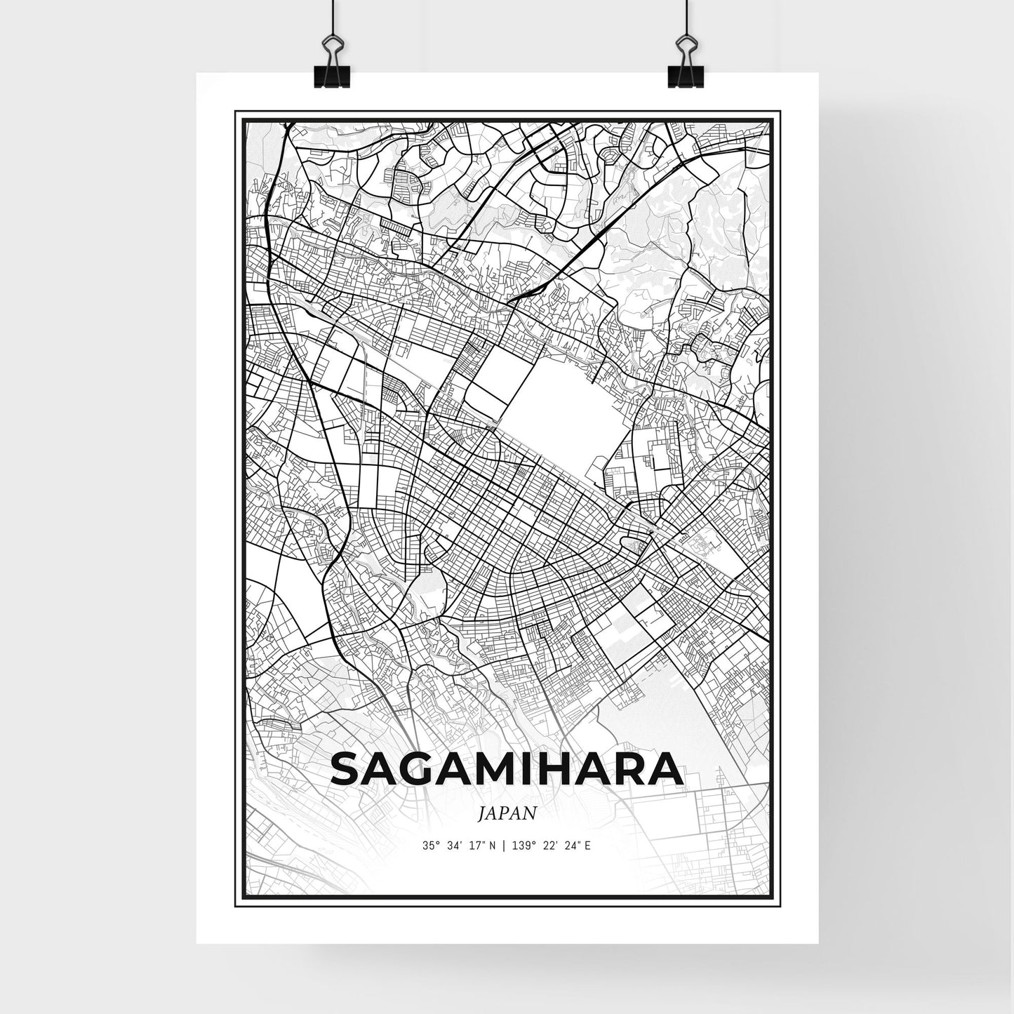 Sagamihara Japan - Premium City Map Poster