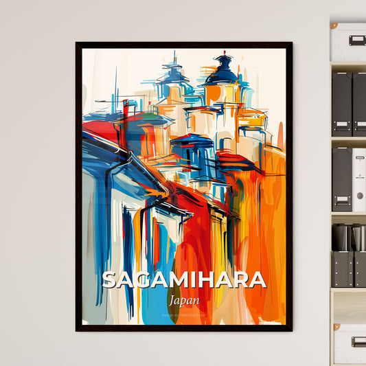 Vibrant Sagamihara, Japan - A Colorful Painting Of Buildings