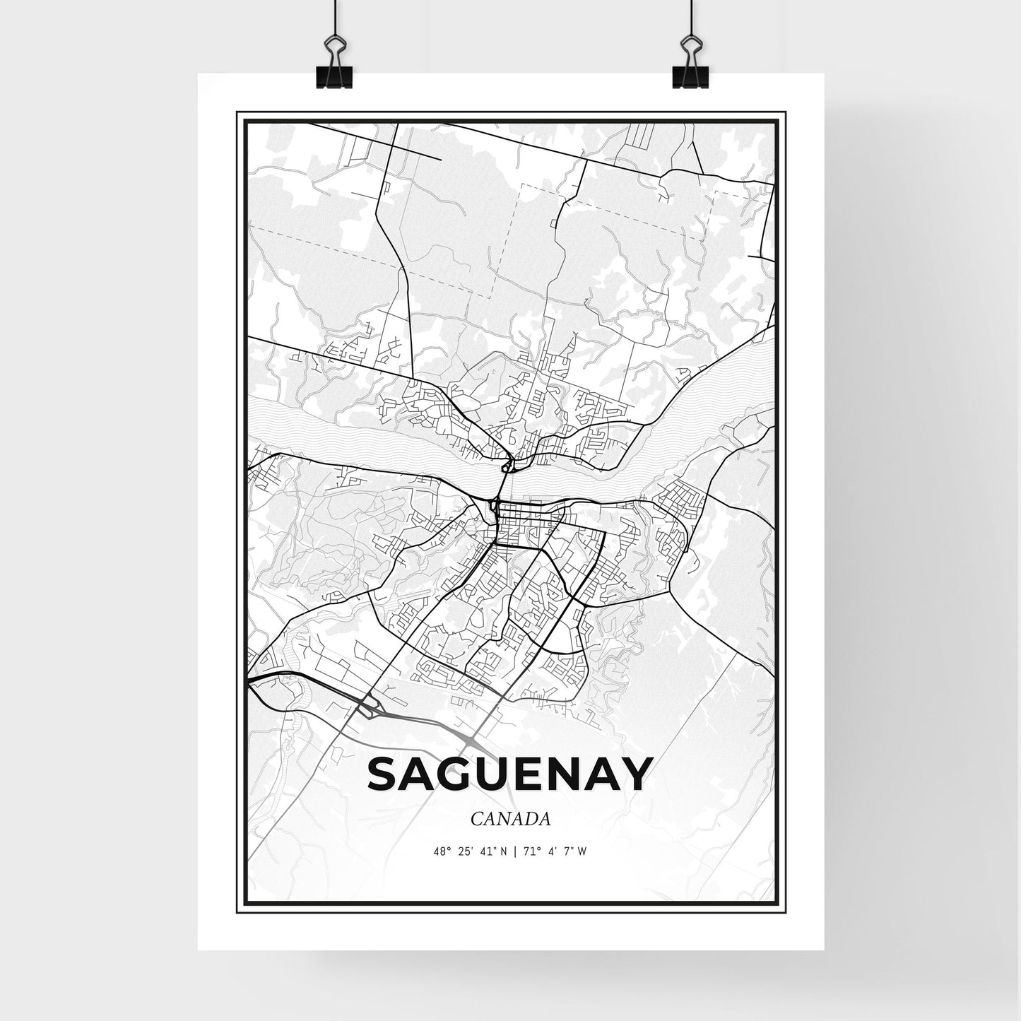 Saguenay Canada - Premium City Map Poster