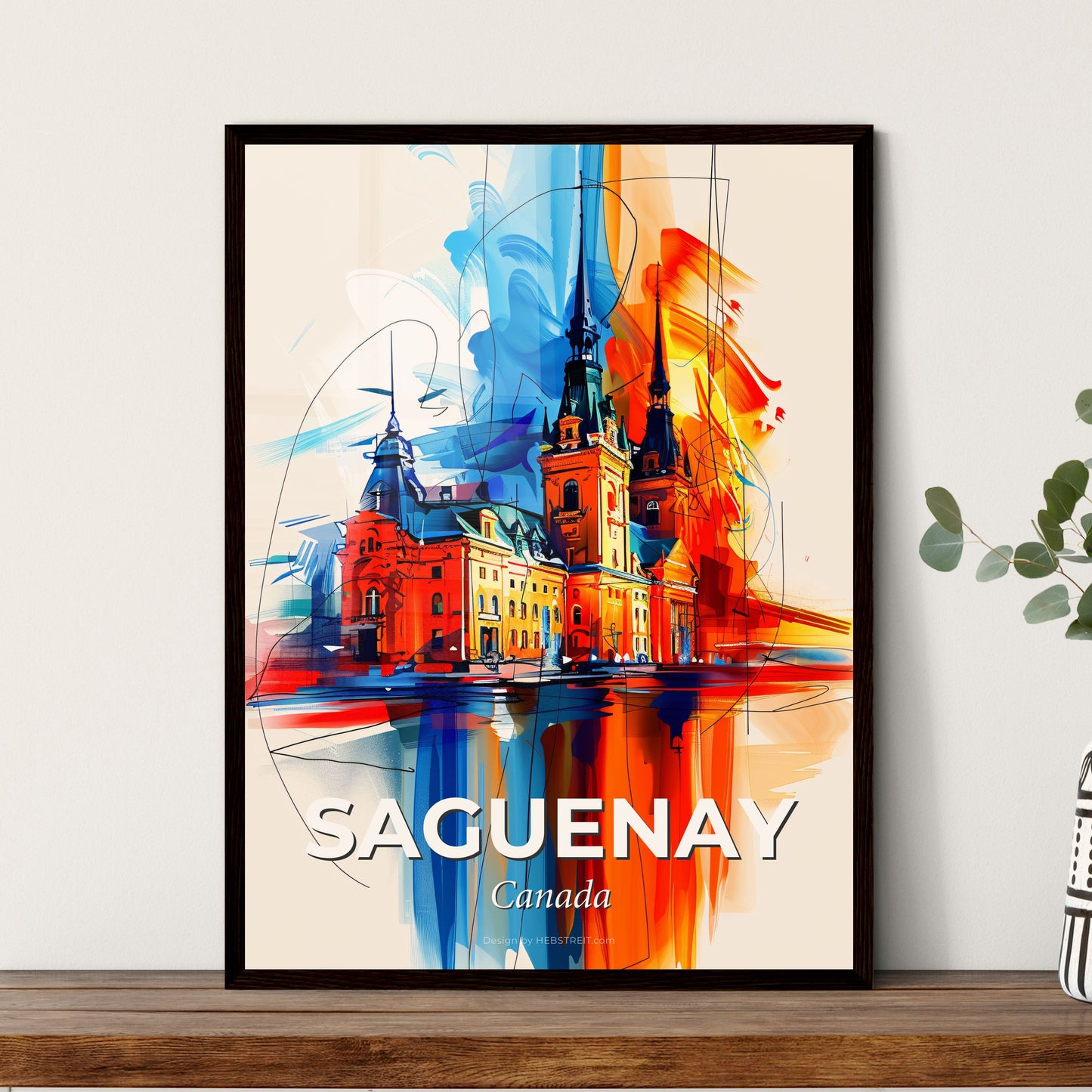 Vibrant Saguenay, Canada - A Painting Of A Building