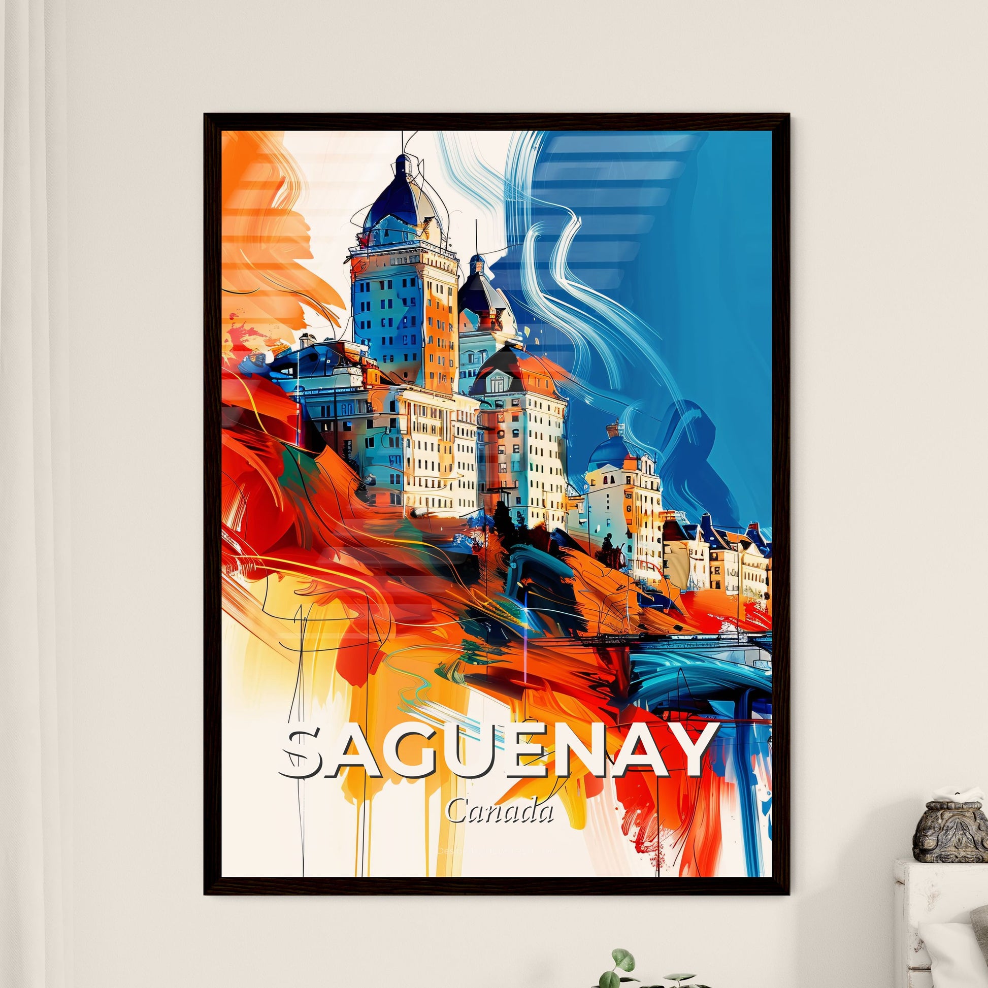 Vibrant Saguenay, Canada - A Painting Of A City