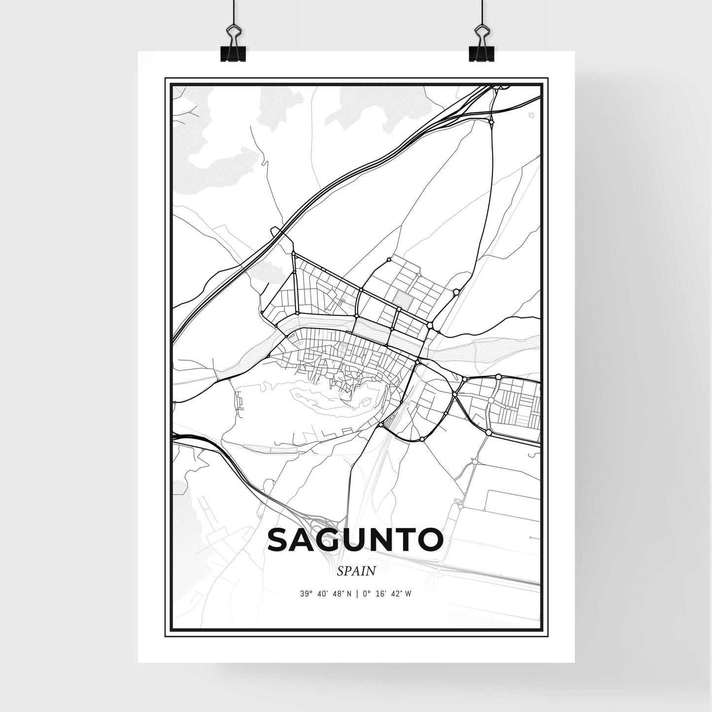 Sagunto Spain - Premium City Map Poster