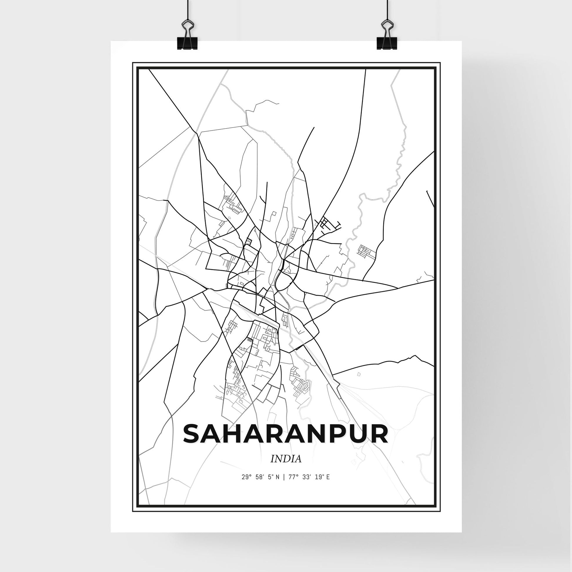 Saharanpur India - Premium City Map Poster