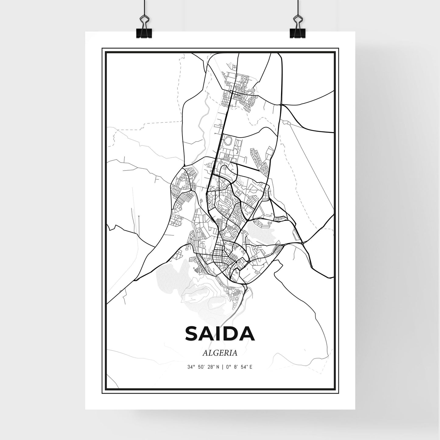 Saida Algeria - Premium City Map Poster