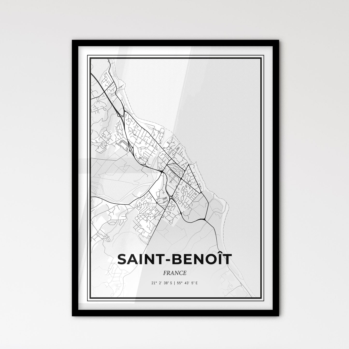 Saint-Benoît France - Scandinavian Style City Map for Modern Home Decor