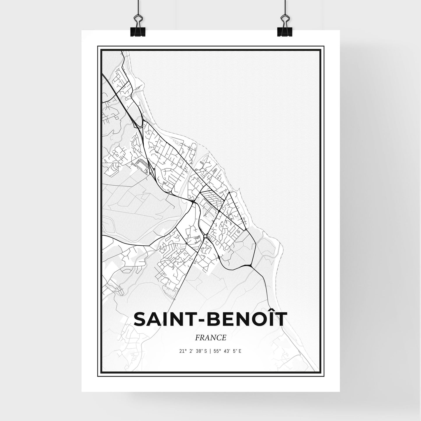 Saint-Benoît France - Premium City Map Poster