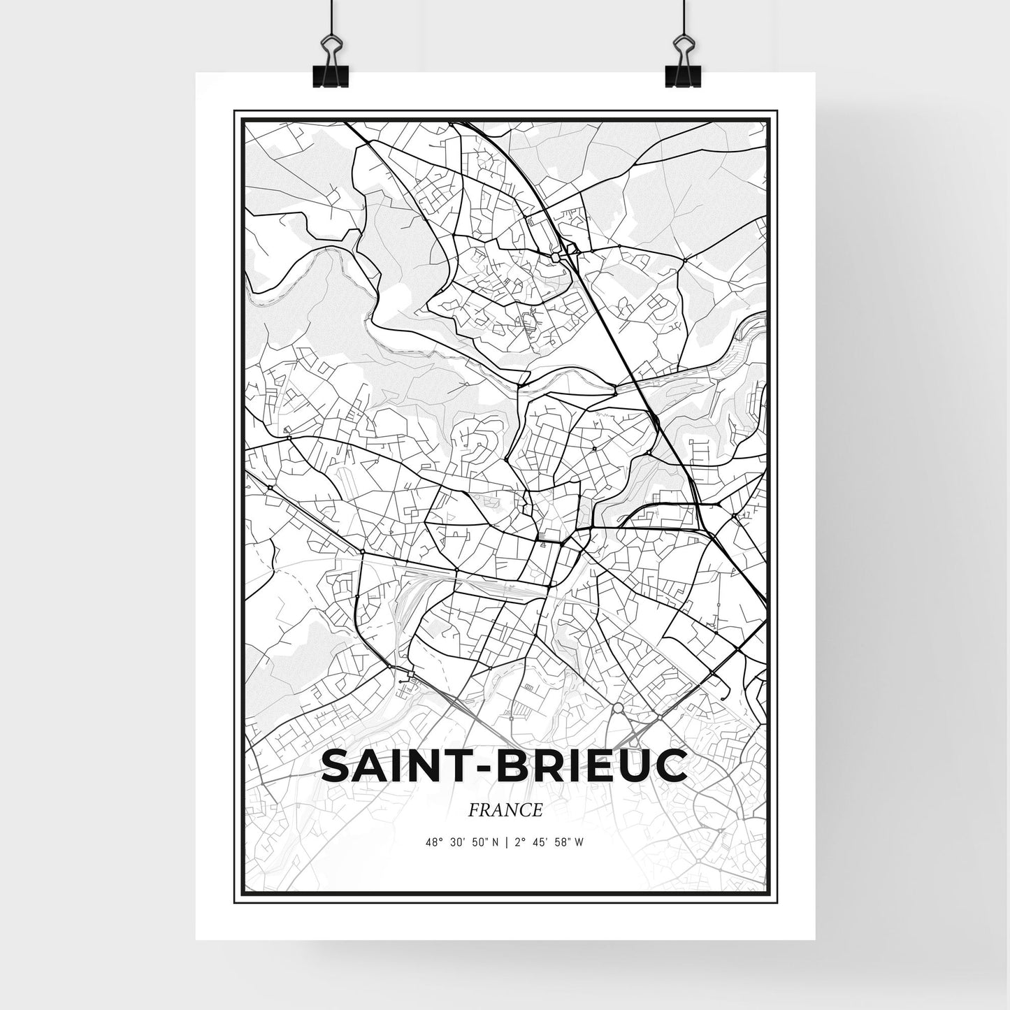 Saint-Brieuc France - Premium City Map Poster