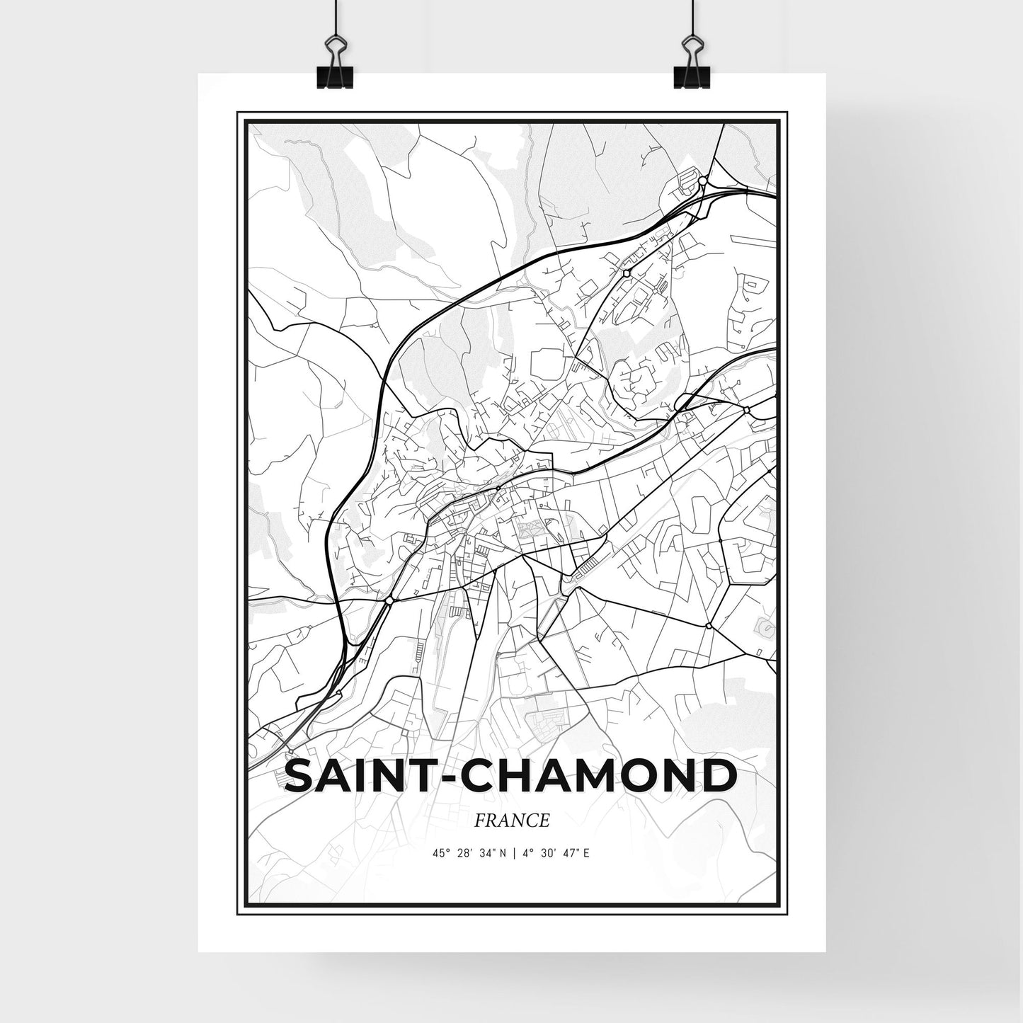 Saint-Chamond France - Premium City Map Poster