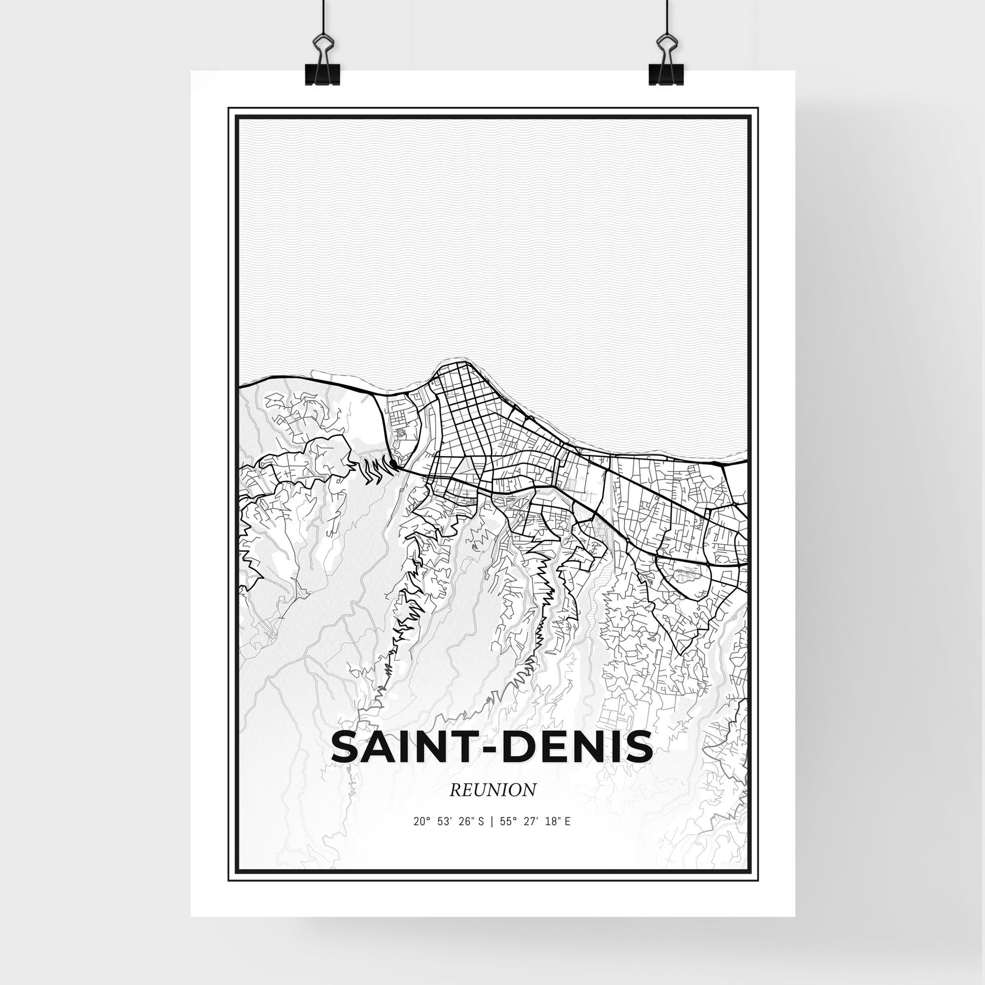 Saint-Denis Reunion - Premium City Map Poster