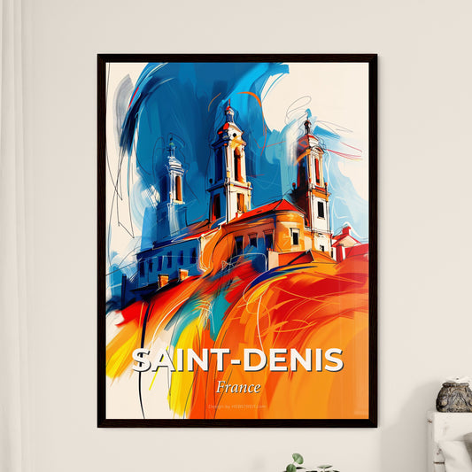 Vibrant Saint-Denis, France - A Painting Of A Building On A Hill