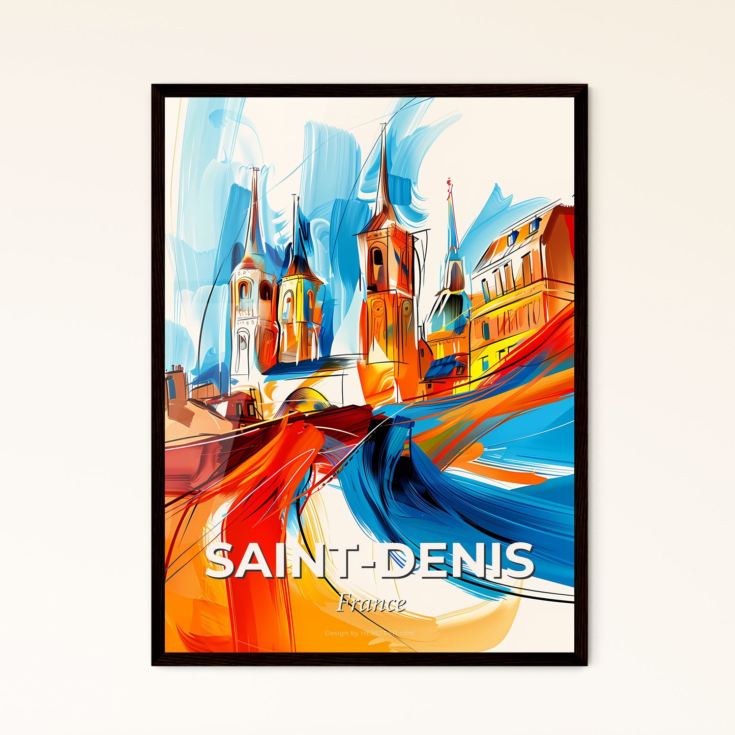 Vibrant Saint-Denis, France - A Painting Of A City