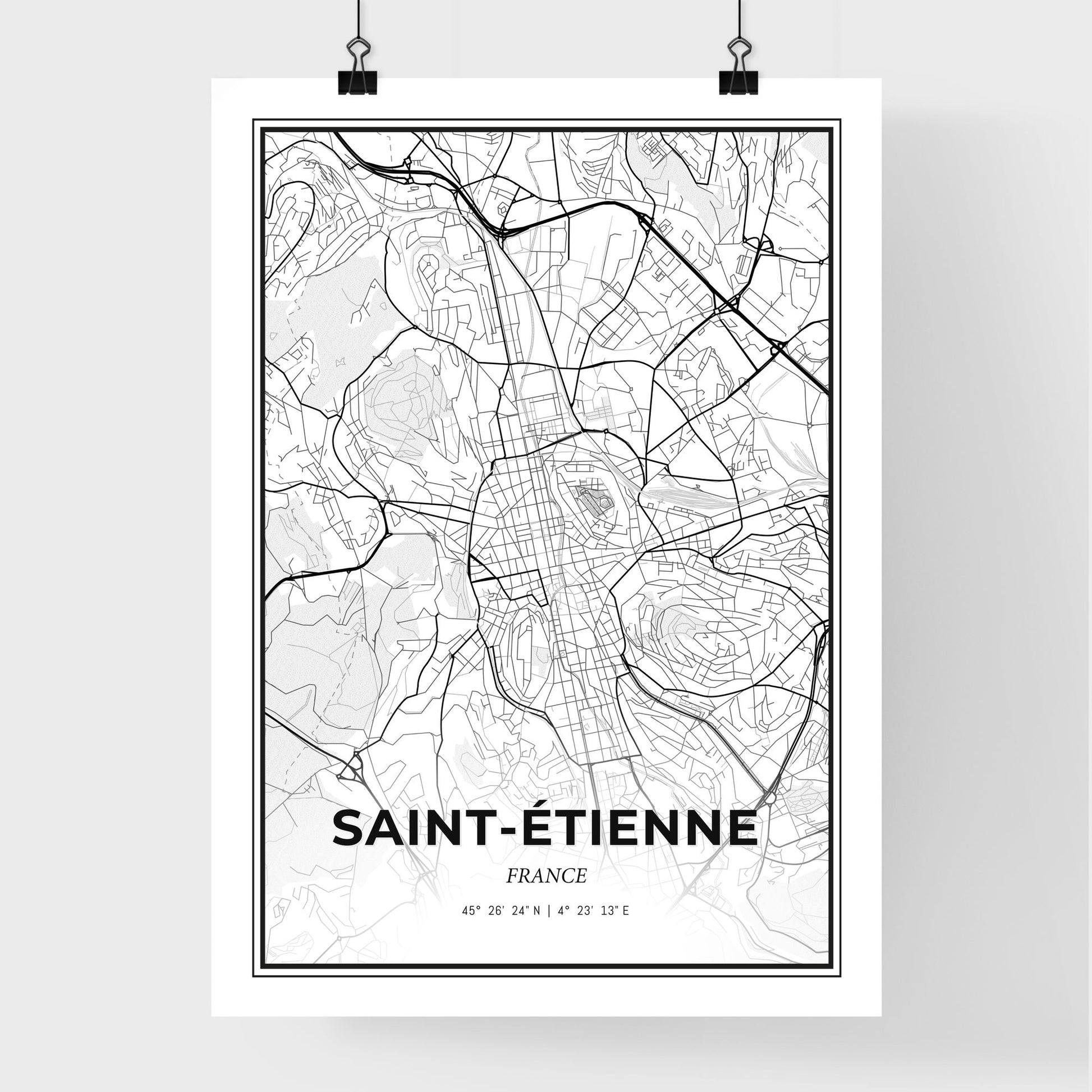 Saint-Étienne France - Premium City Map Poster