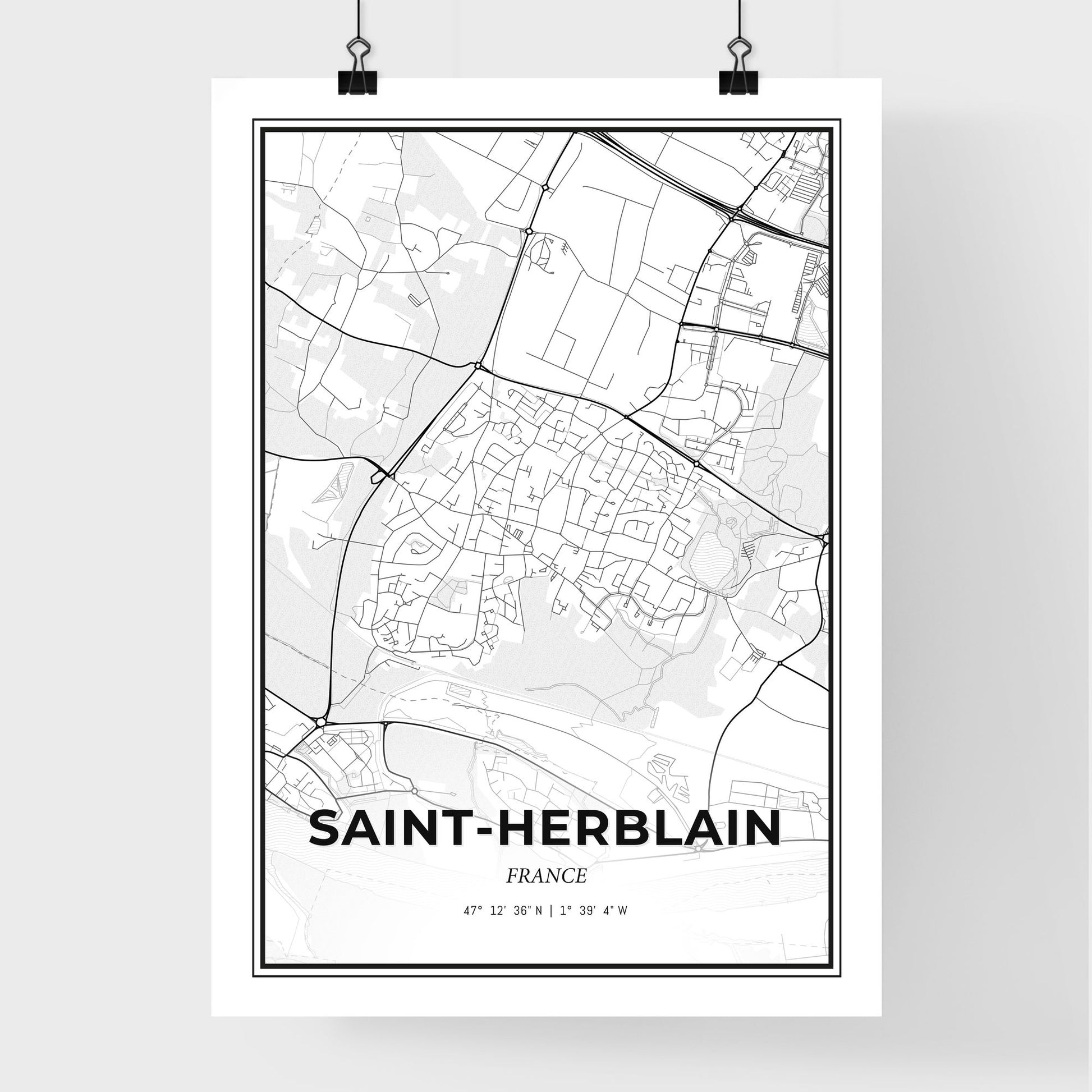 Saint-Herblain France - Premium City Map Poster