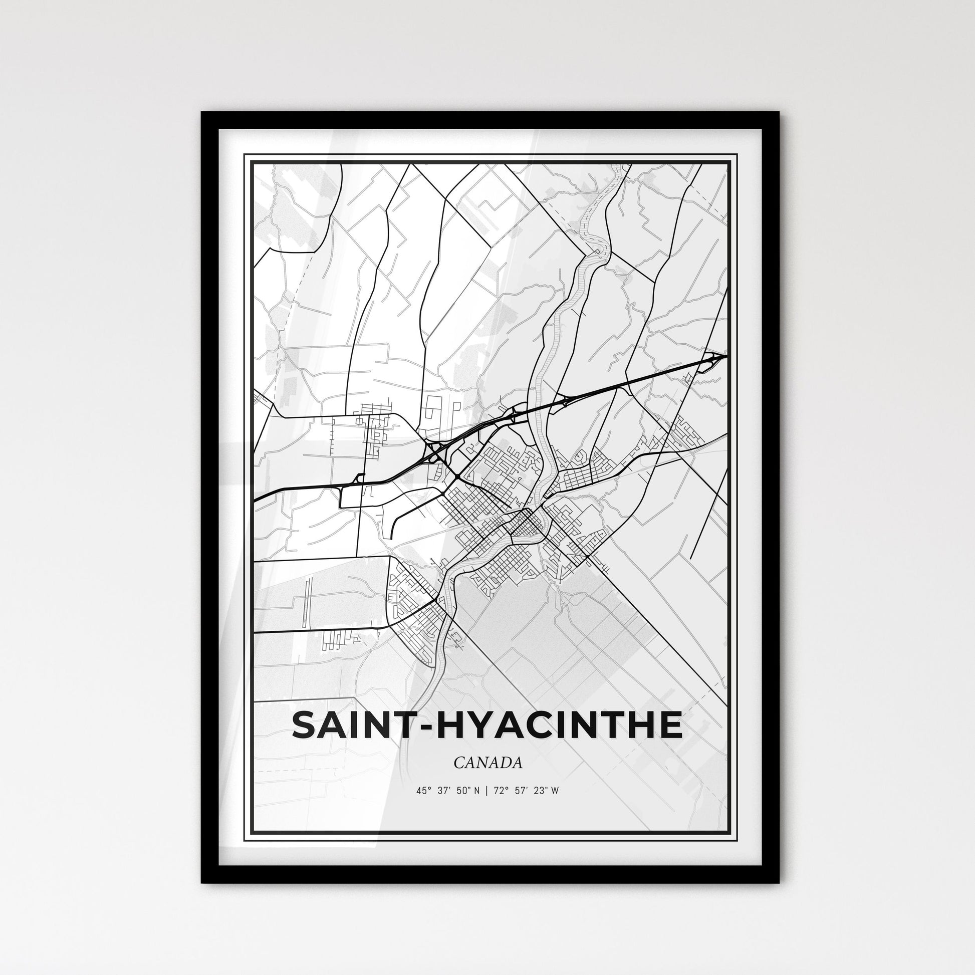 Saint-Hyacinthe Canada - Scandinavian Style City Map for Modern Home Decor