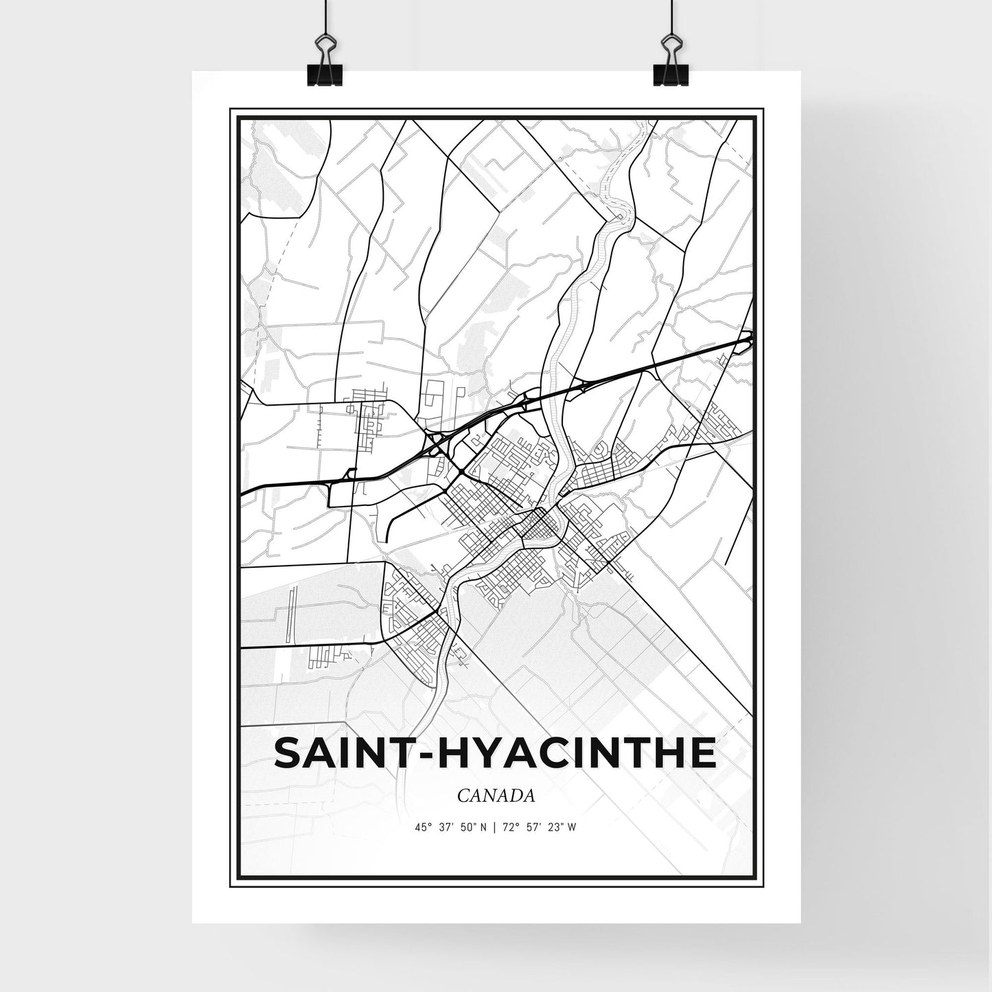 Saint-Hyacinthe Canada - Premium City Map Poster