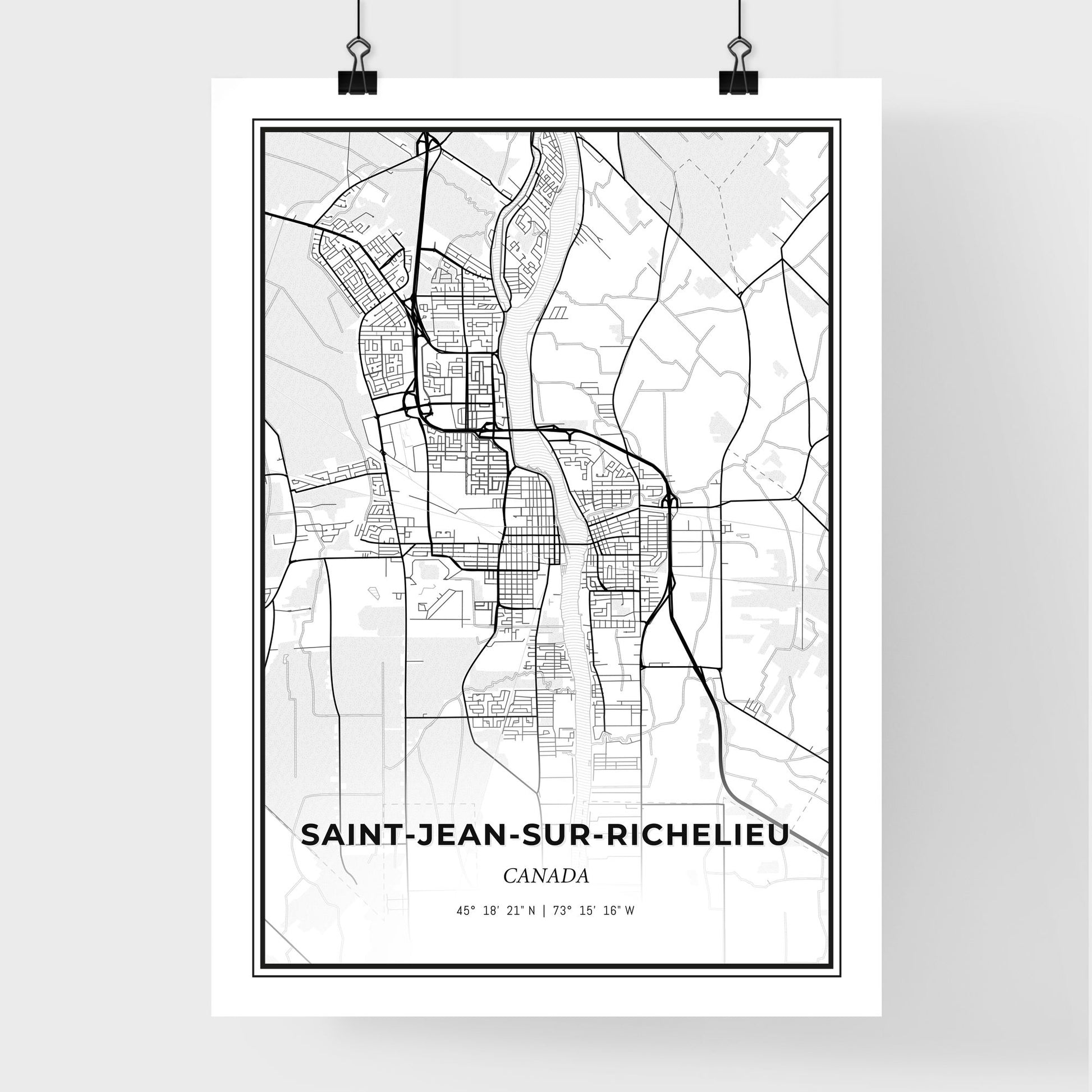 Saint-Jean-sur-Richelieu Canada - Premium City Map Poster