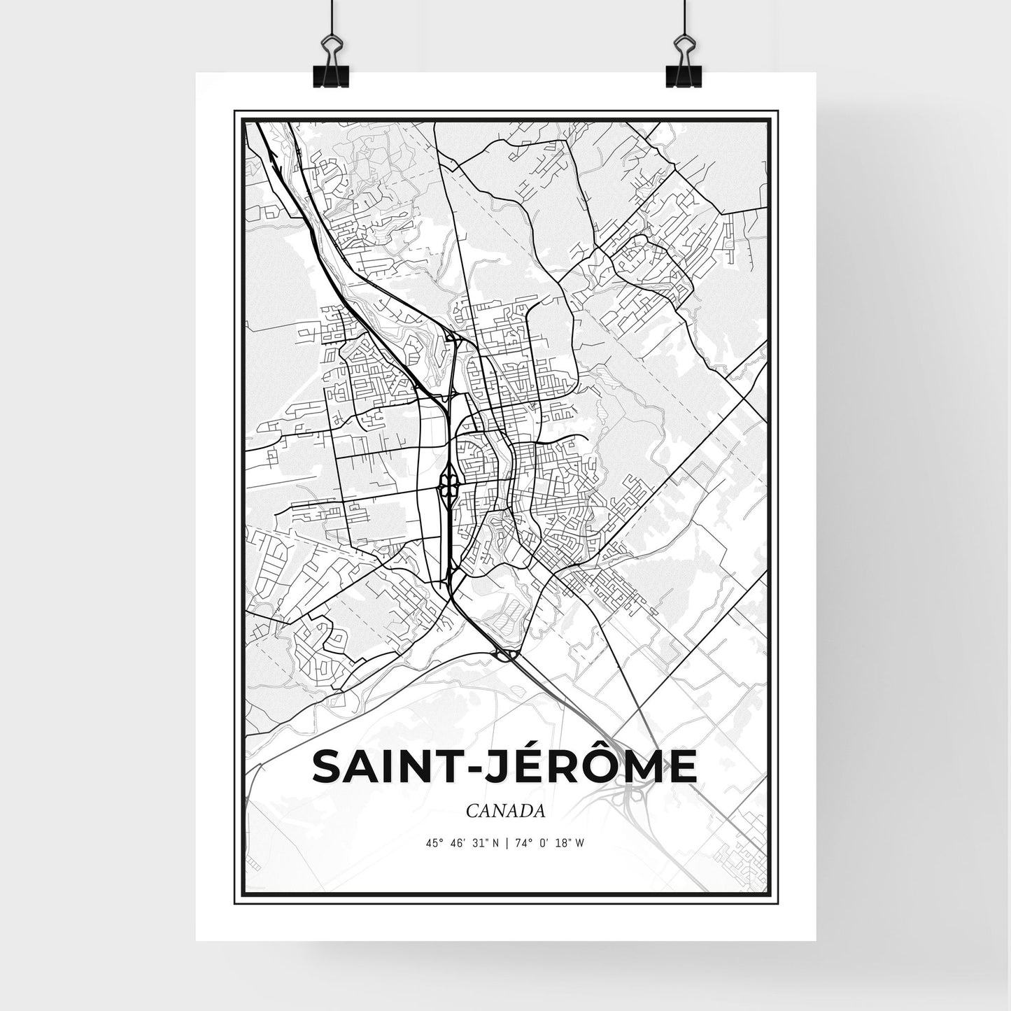 Saint-Jérôme Canada - Premium City Map Poster