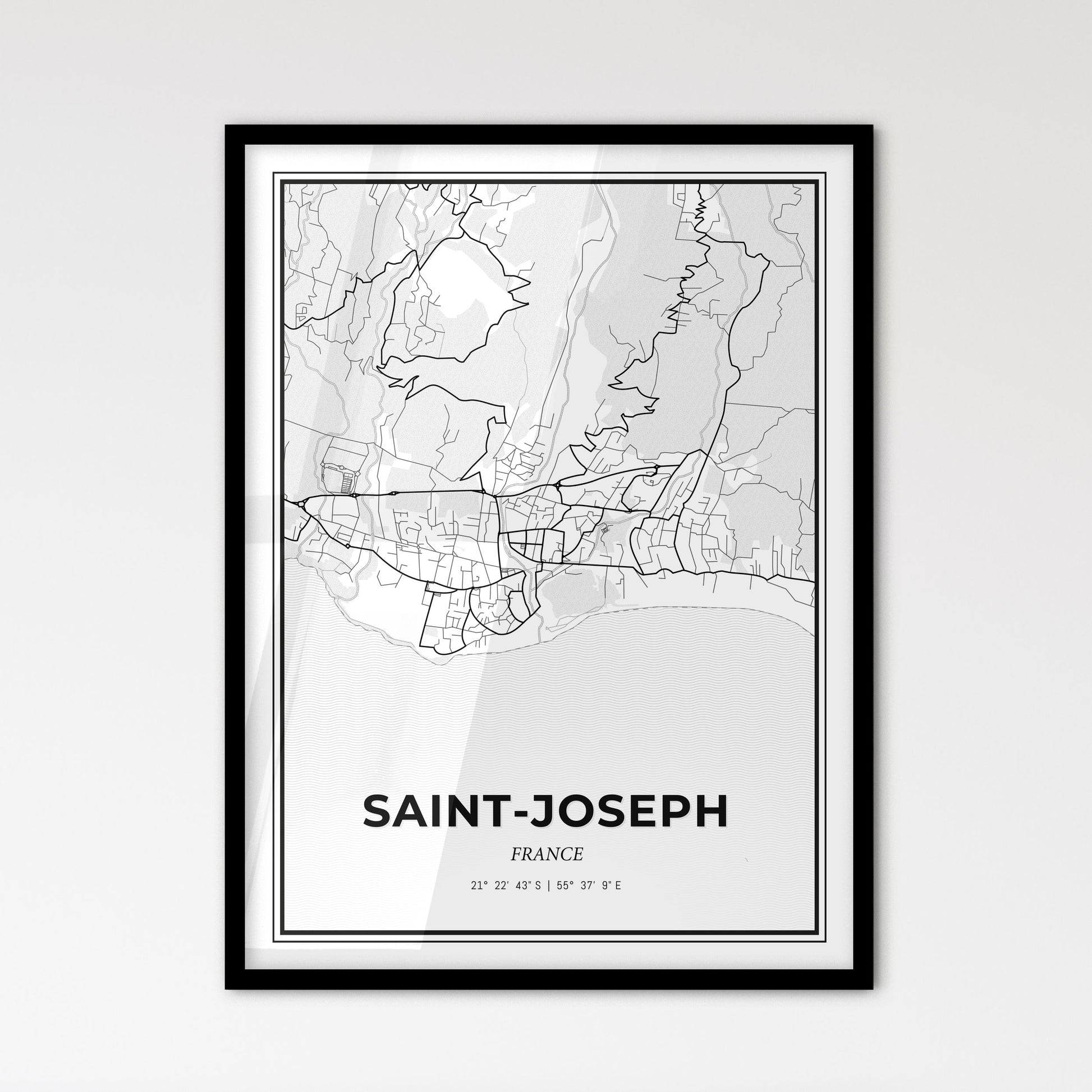 Saint-Joseph France - Scandinavian Style City Map for Modern Home Decor