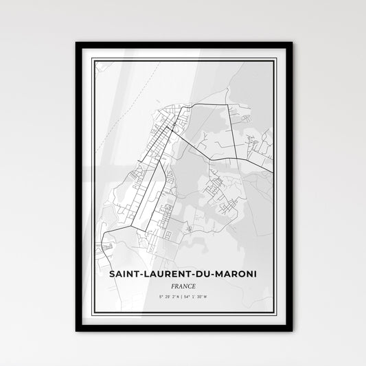 Saint-Laurent-du-Maroni France - Scandinavian Style City Map for Modern Home Decor