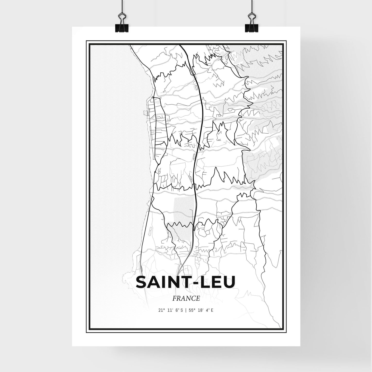 Saint-Leu France - Premium City Map Poster