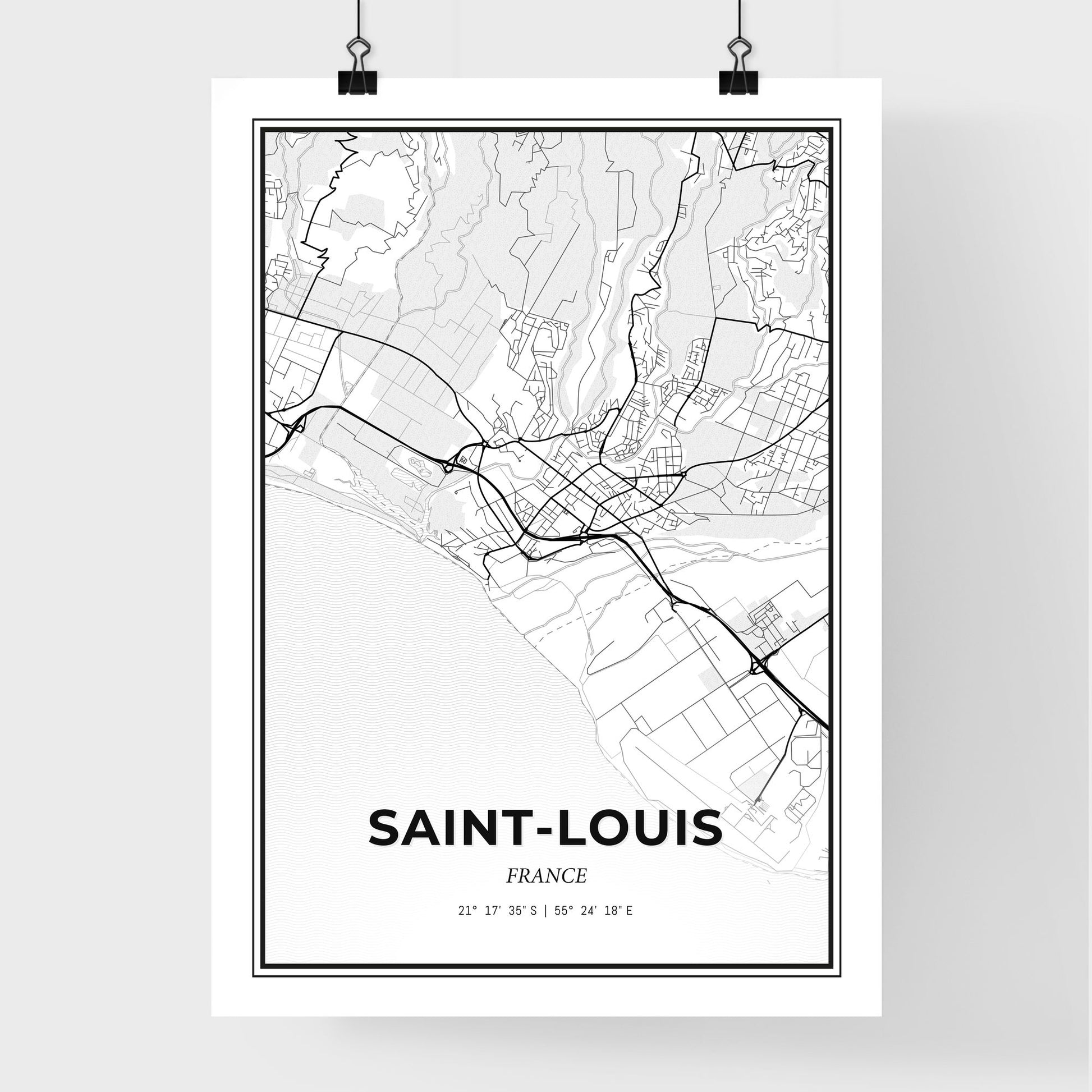 Saint-Louis France - Premium City Map Poster