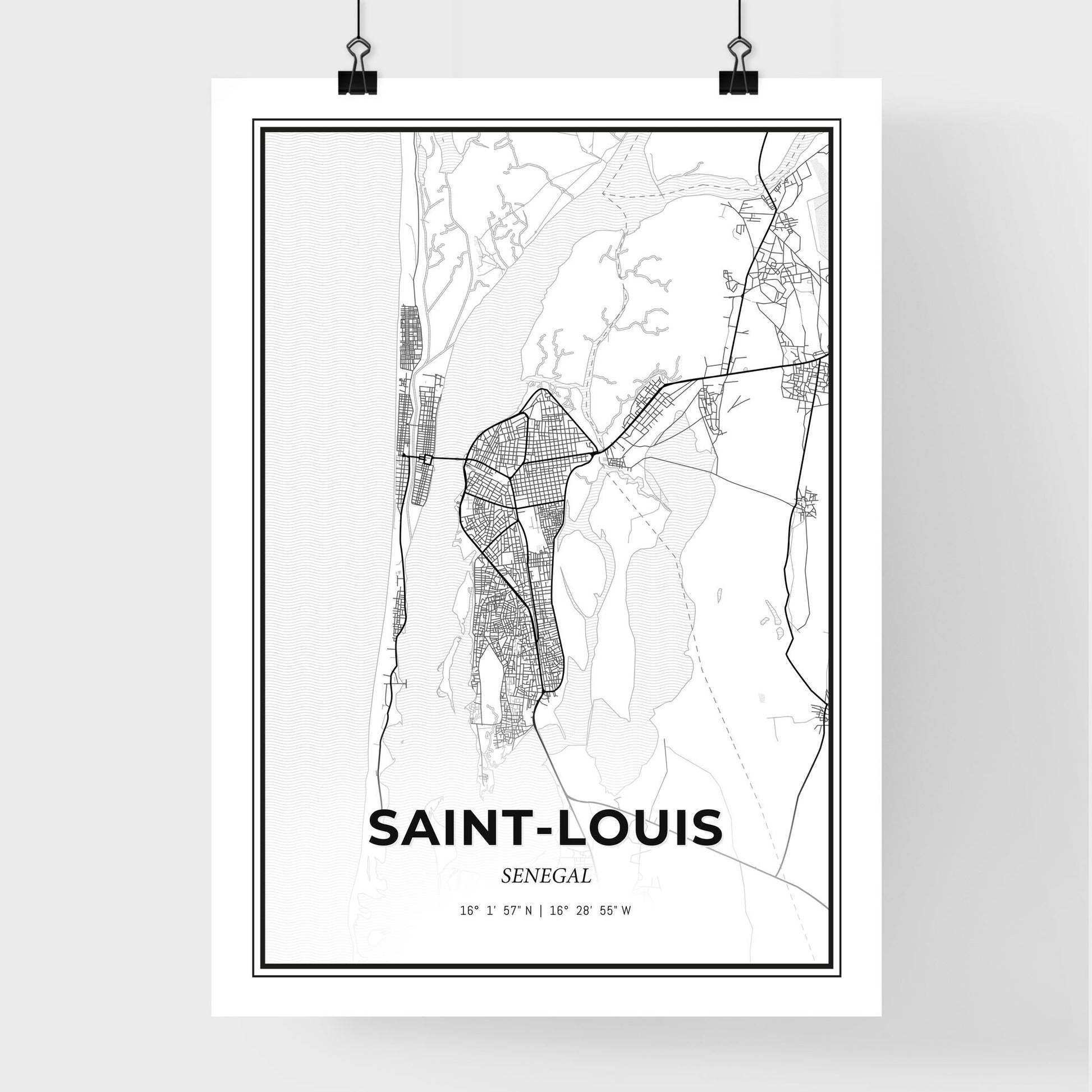 Saint-Louis Senegal - Premium City Map Poster