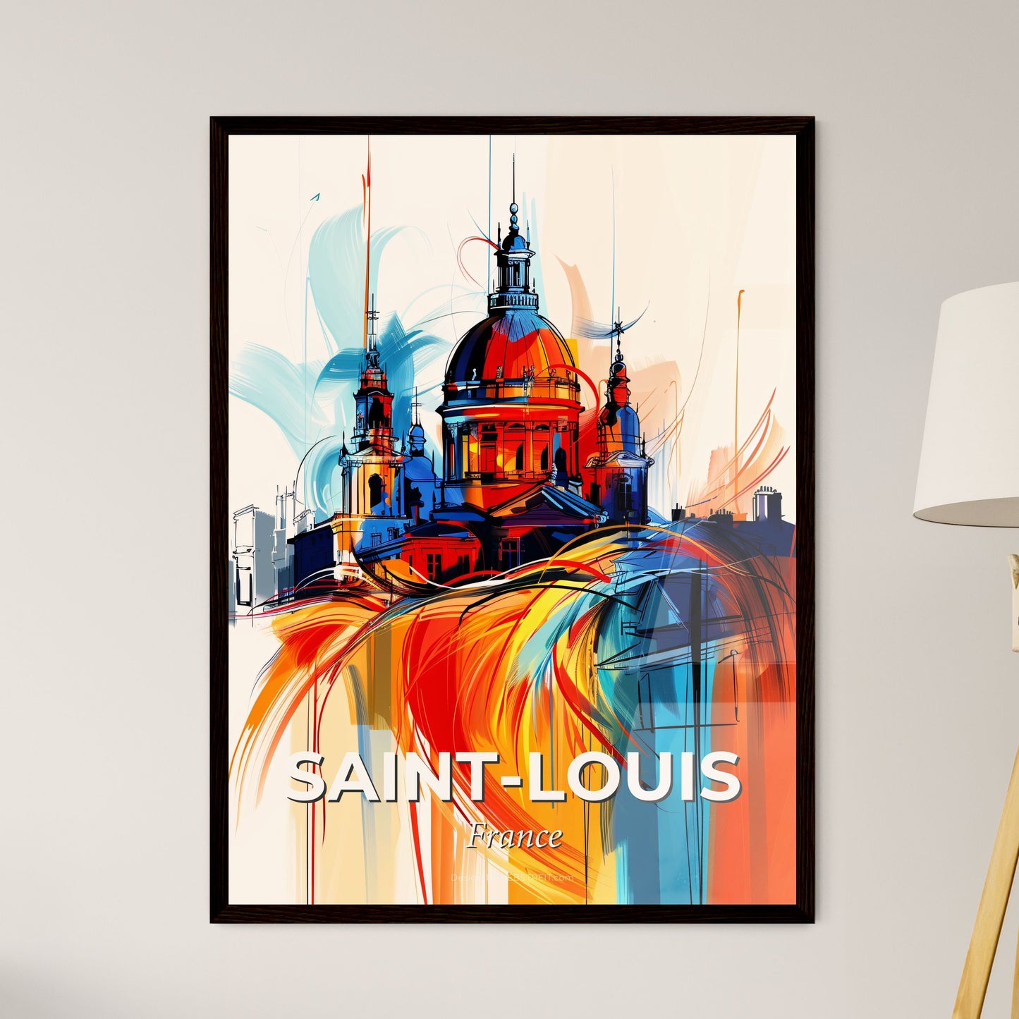 Vibrant Saint-Louis, France - A Painting Of A Building