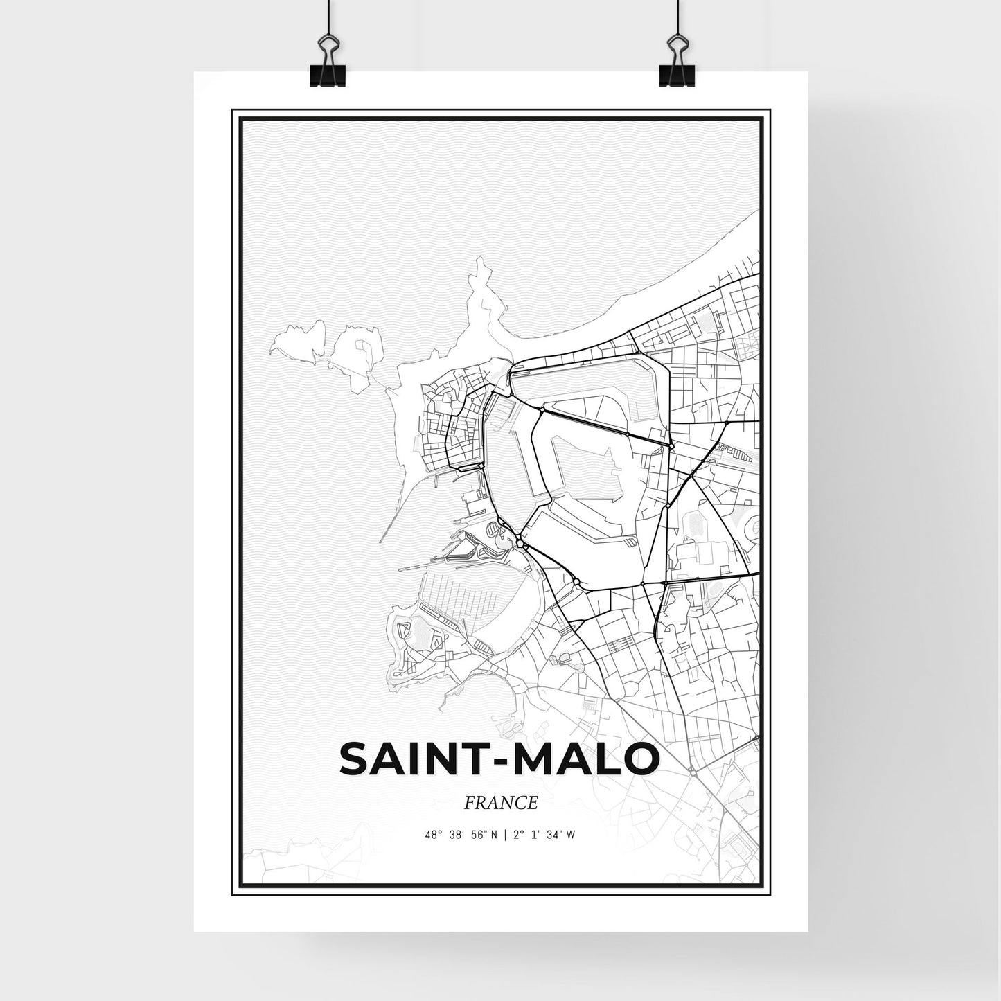 Saint-Malo France - Premium City Map Poster