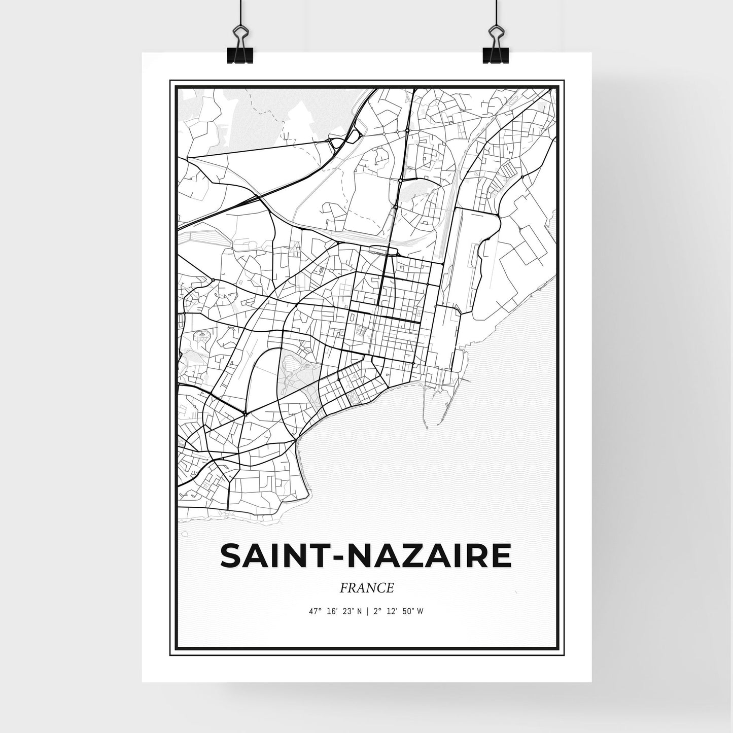 Saint-Nazaire France - Premium City Map Poster