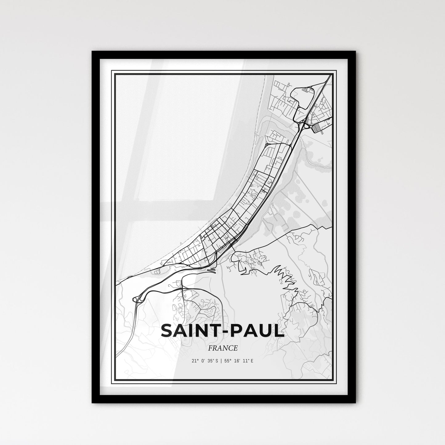 Saint-Paul France - Scandinavian Style City Map for Modern Home Decor