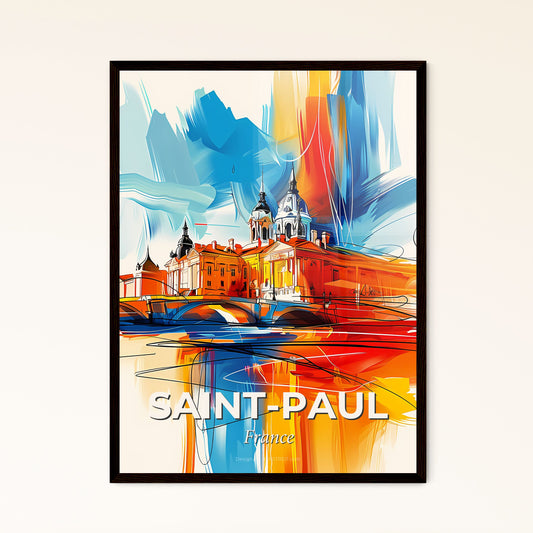 Vibrant Saint-Paul, France - A Painting Of A Building