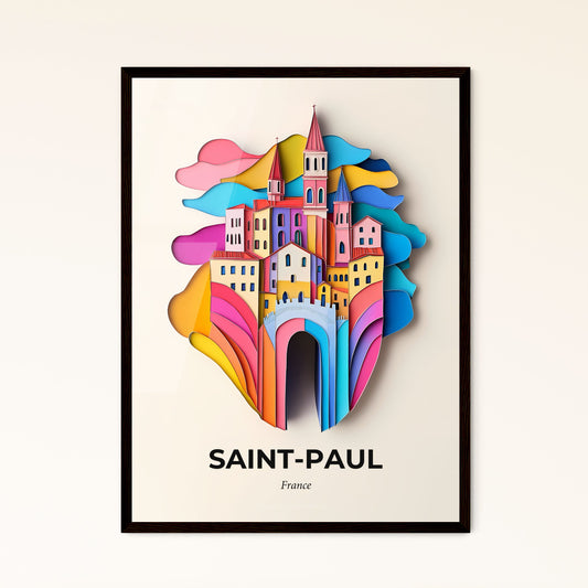 Vivid Saint-Paul, France - a colorful city with a tower on top of it