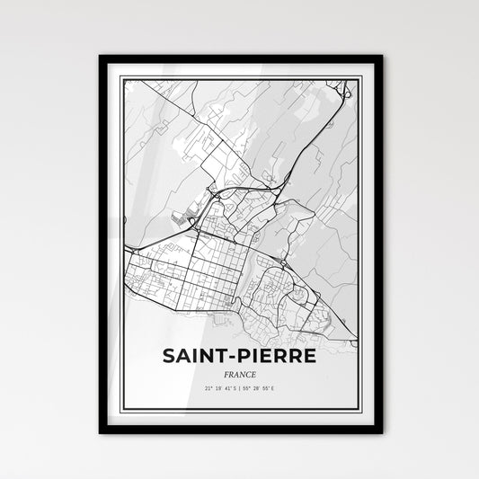 Saint-Pierre France - Scandinavian Style City Map for Modern Home Decor